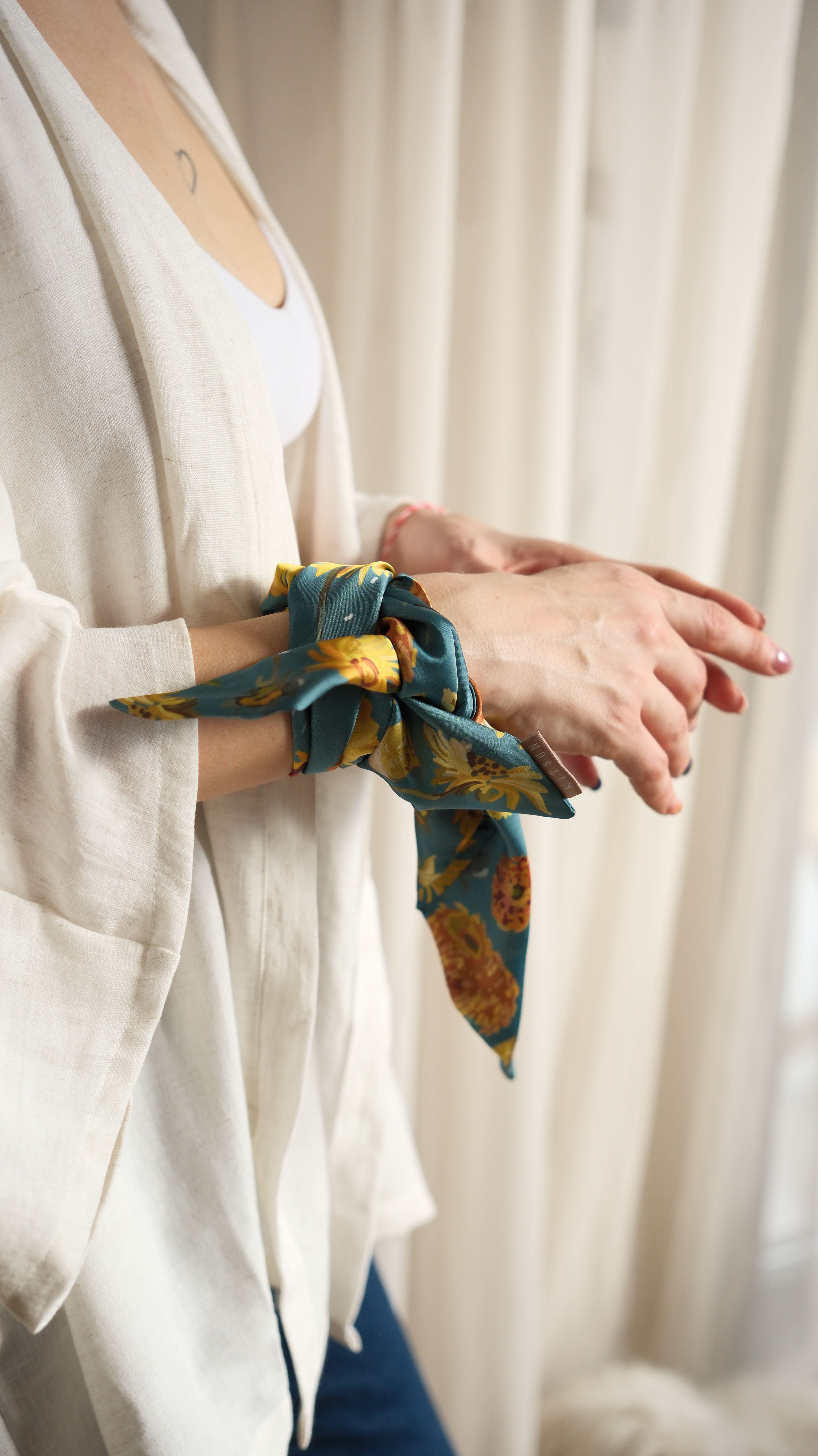 Kitsun Saten Bandana - Çok Renkli