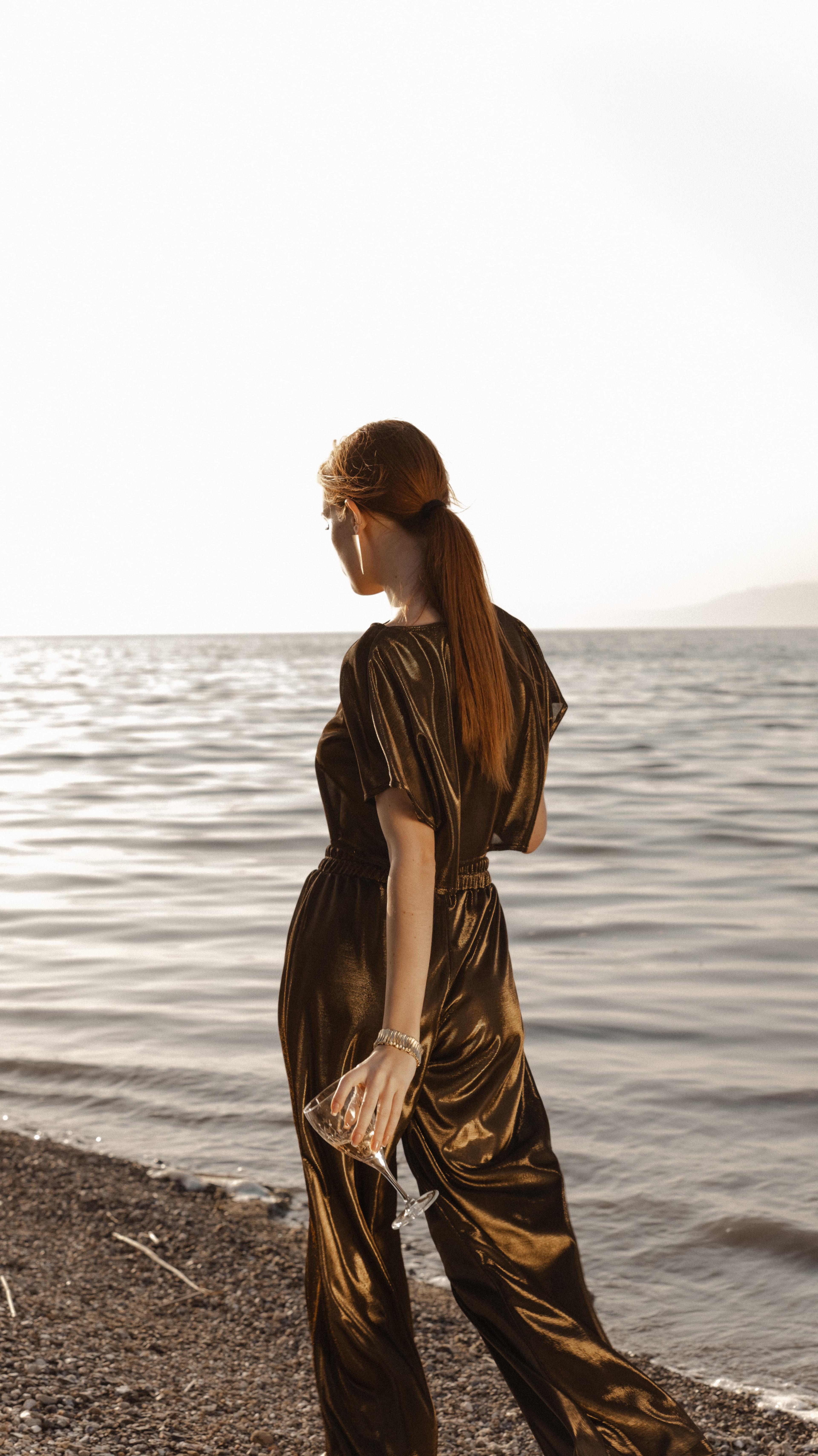 Gold Parlak Pantolon