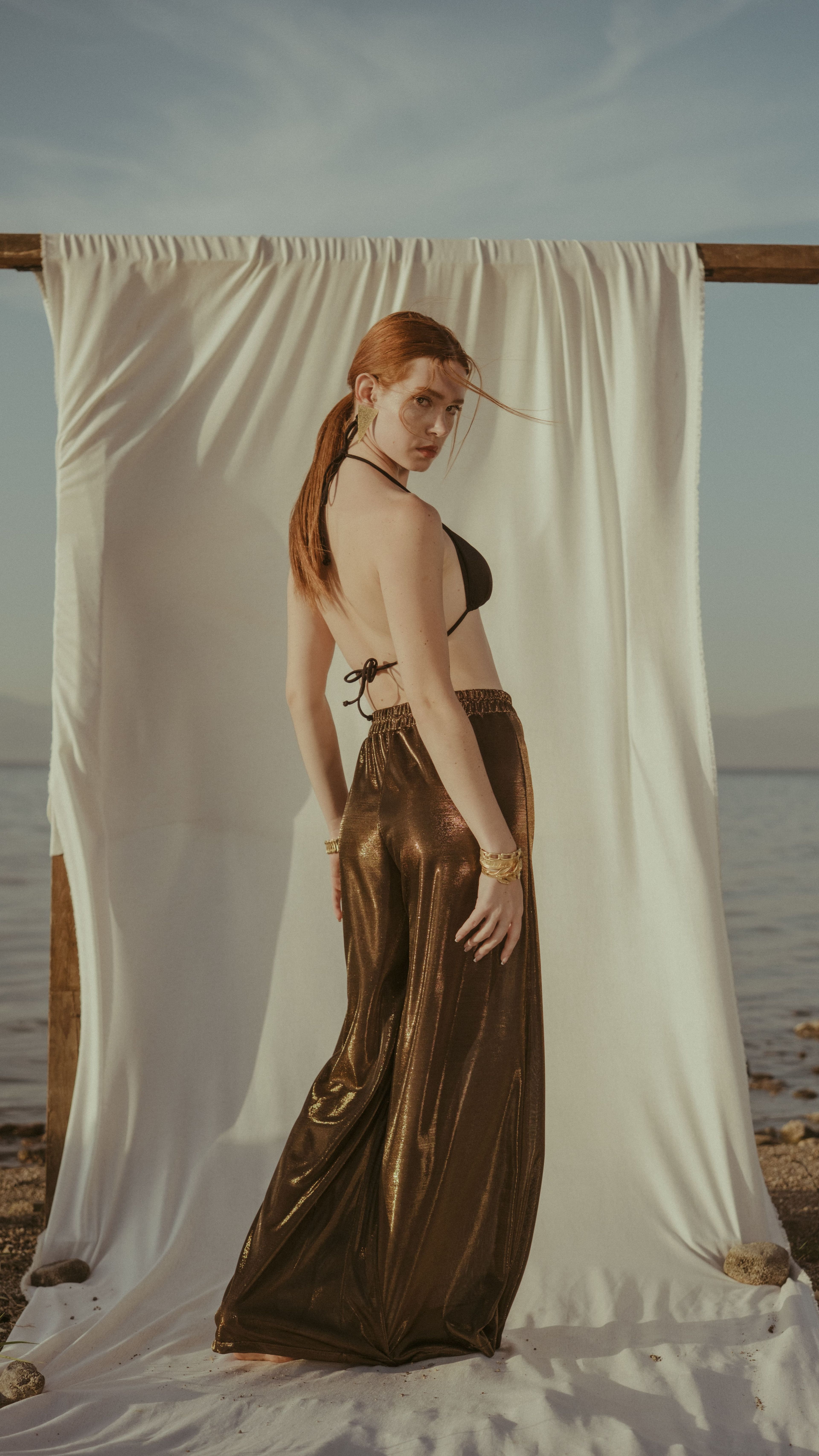Gold Parlak Pantolon