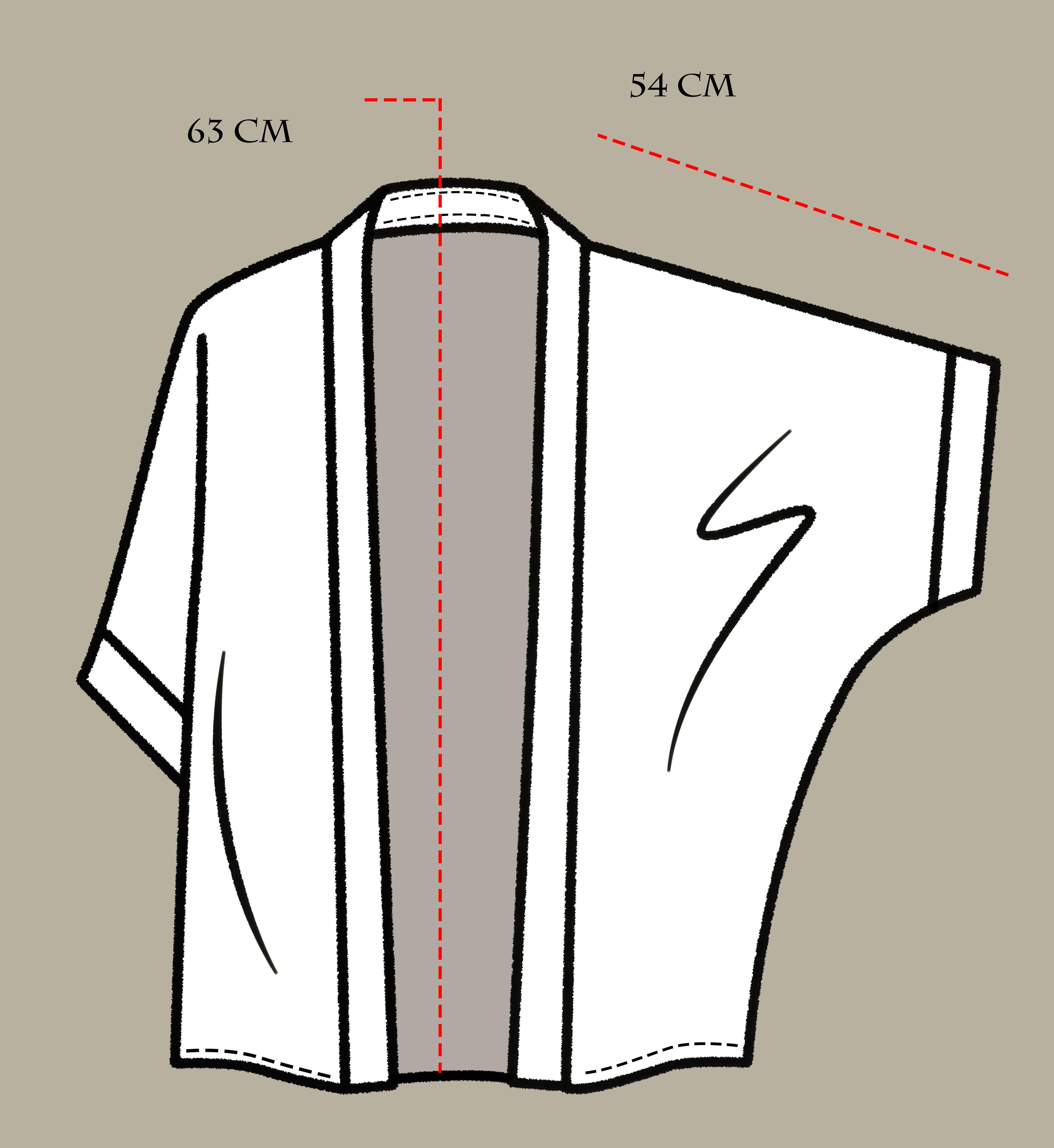 Mask Saten Oversize Kimono - Şinto - Siyah-Kırmızı