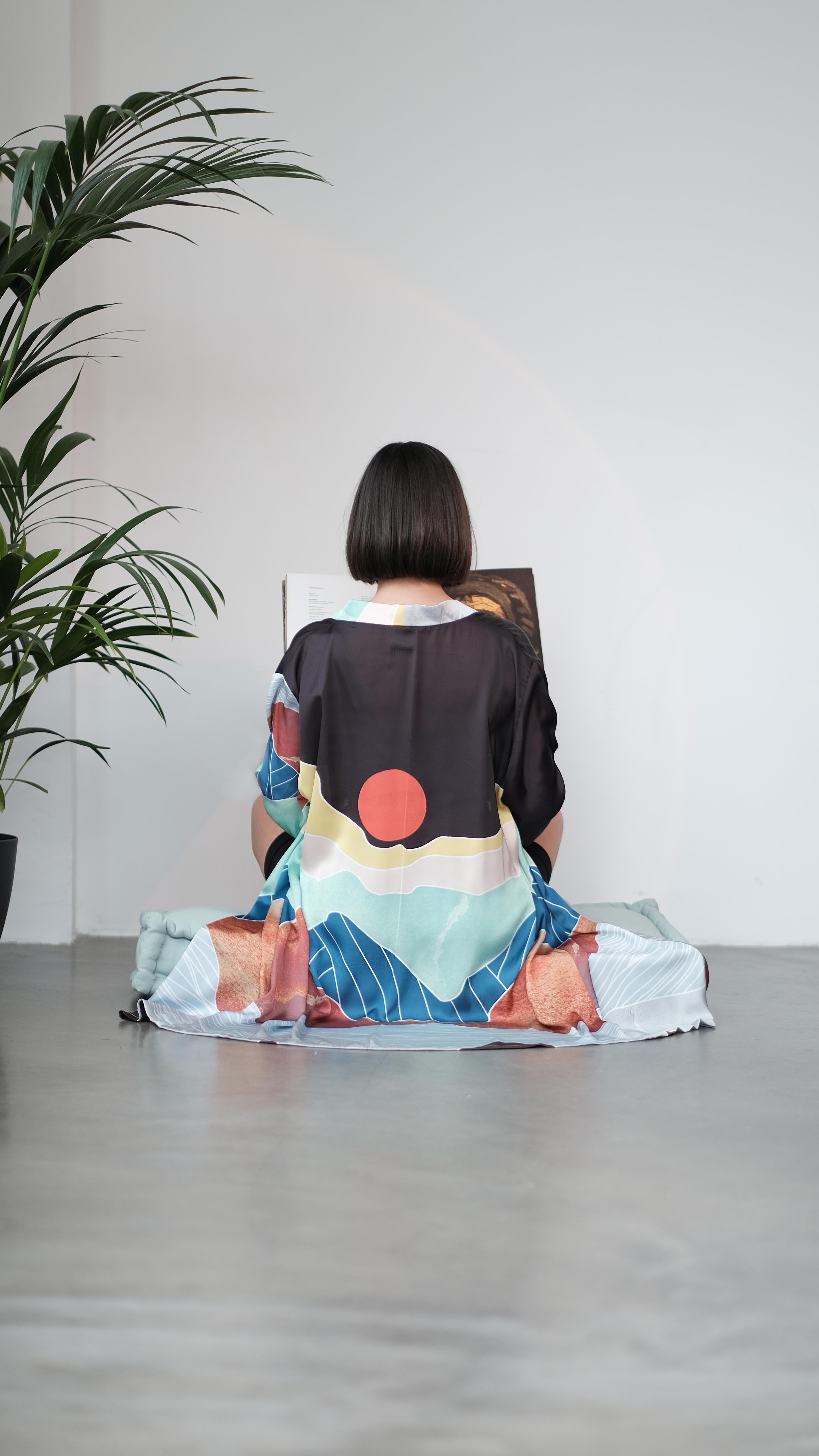 Sunset Saten Kimono