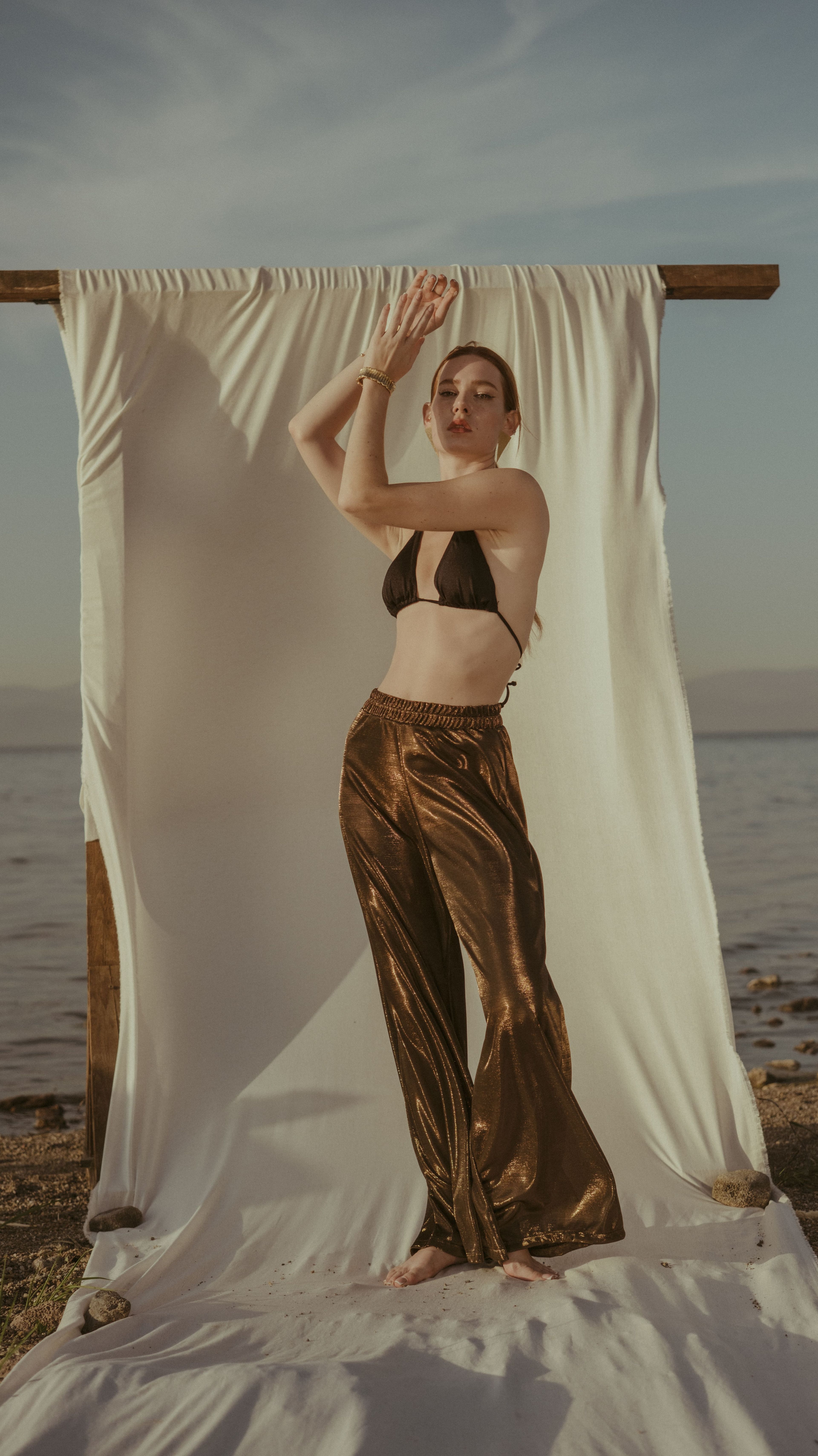 Gold Parlak Pantolon