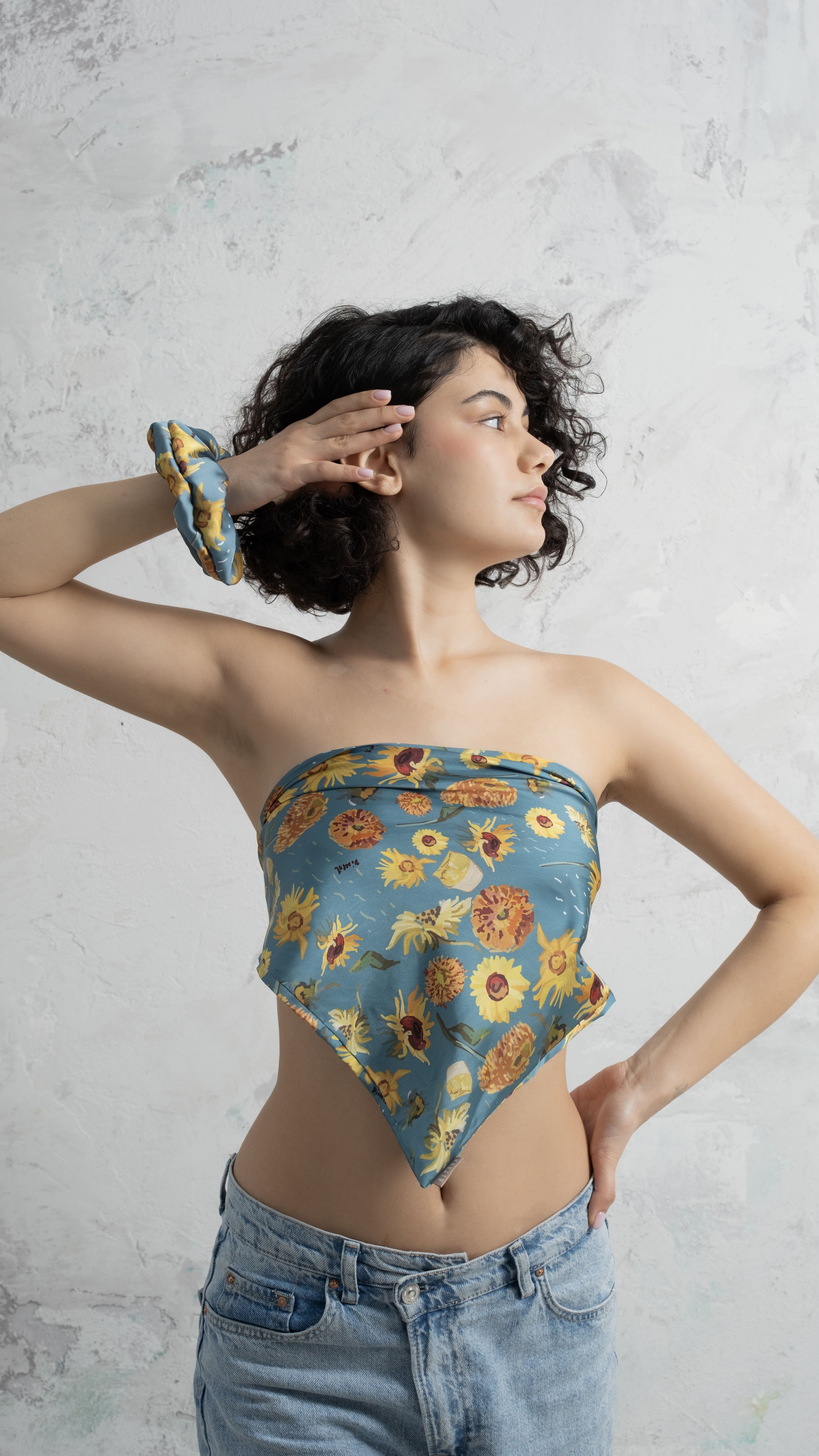 Kitsun Saten Bandana - Çok Renkli