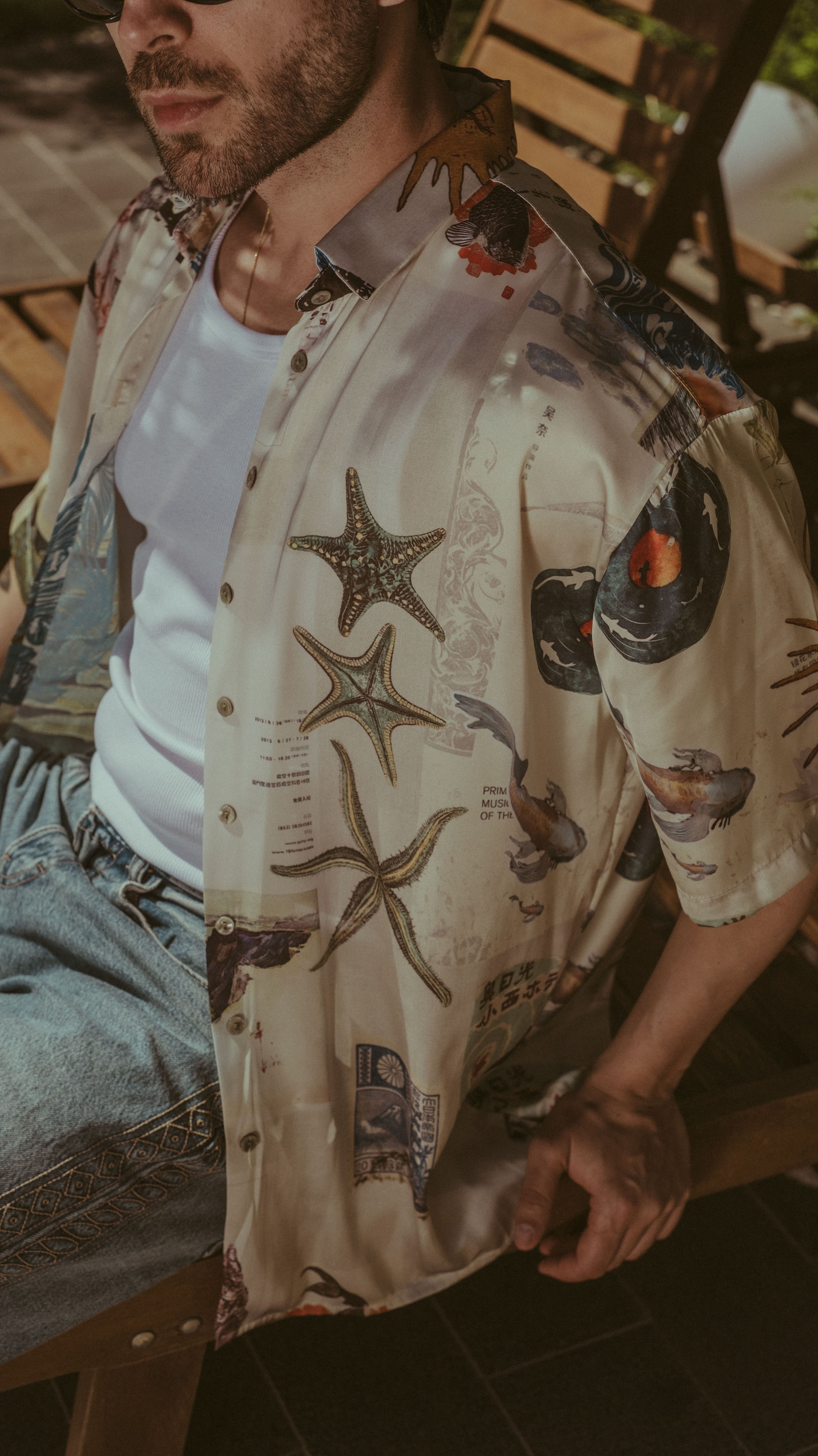 Tasarım Karışık Desen Saten Oversize Gömlek