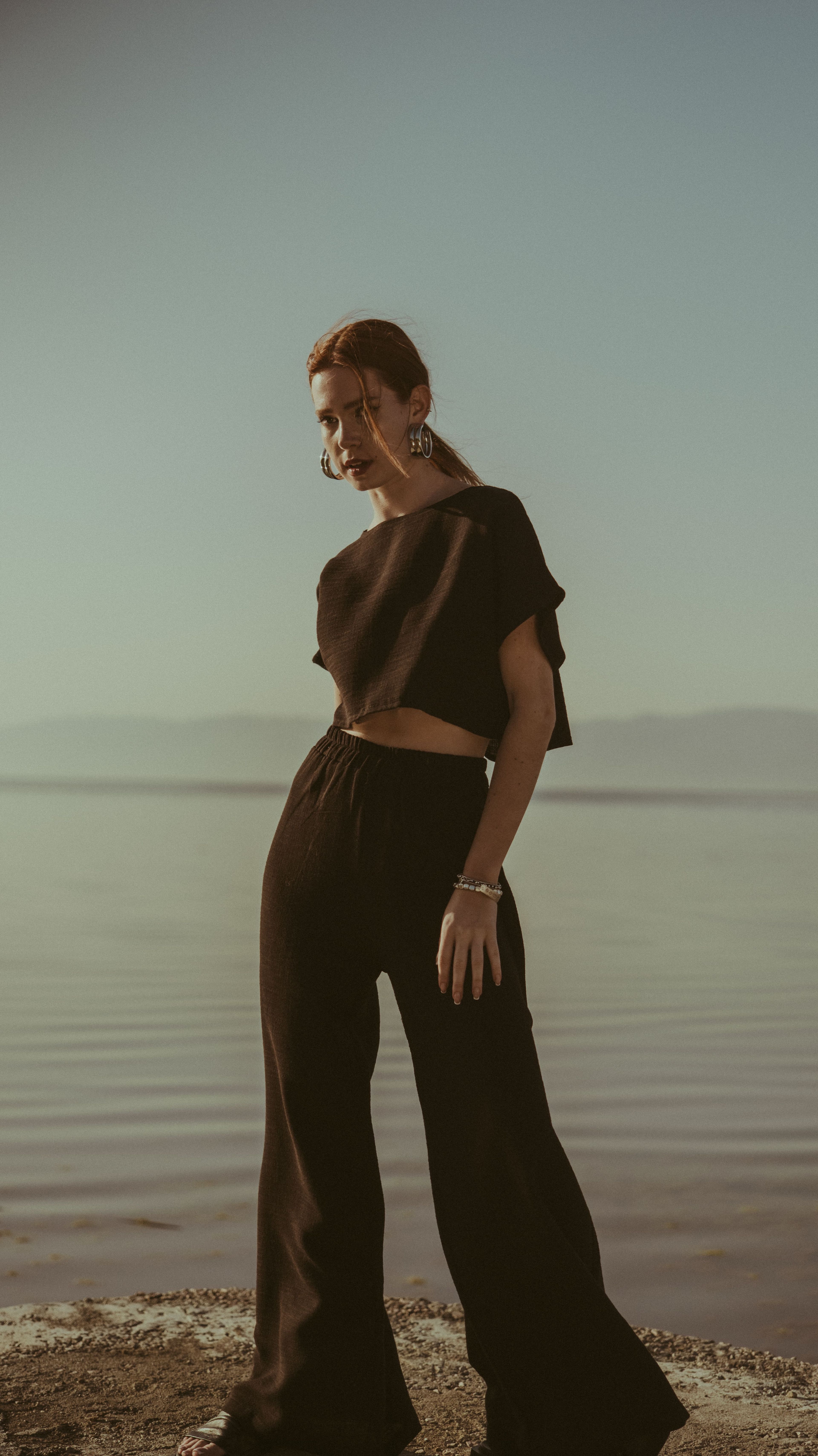 Müslin Crop -  Siyah