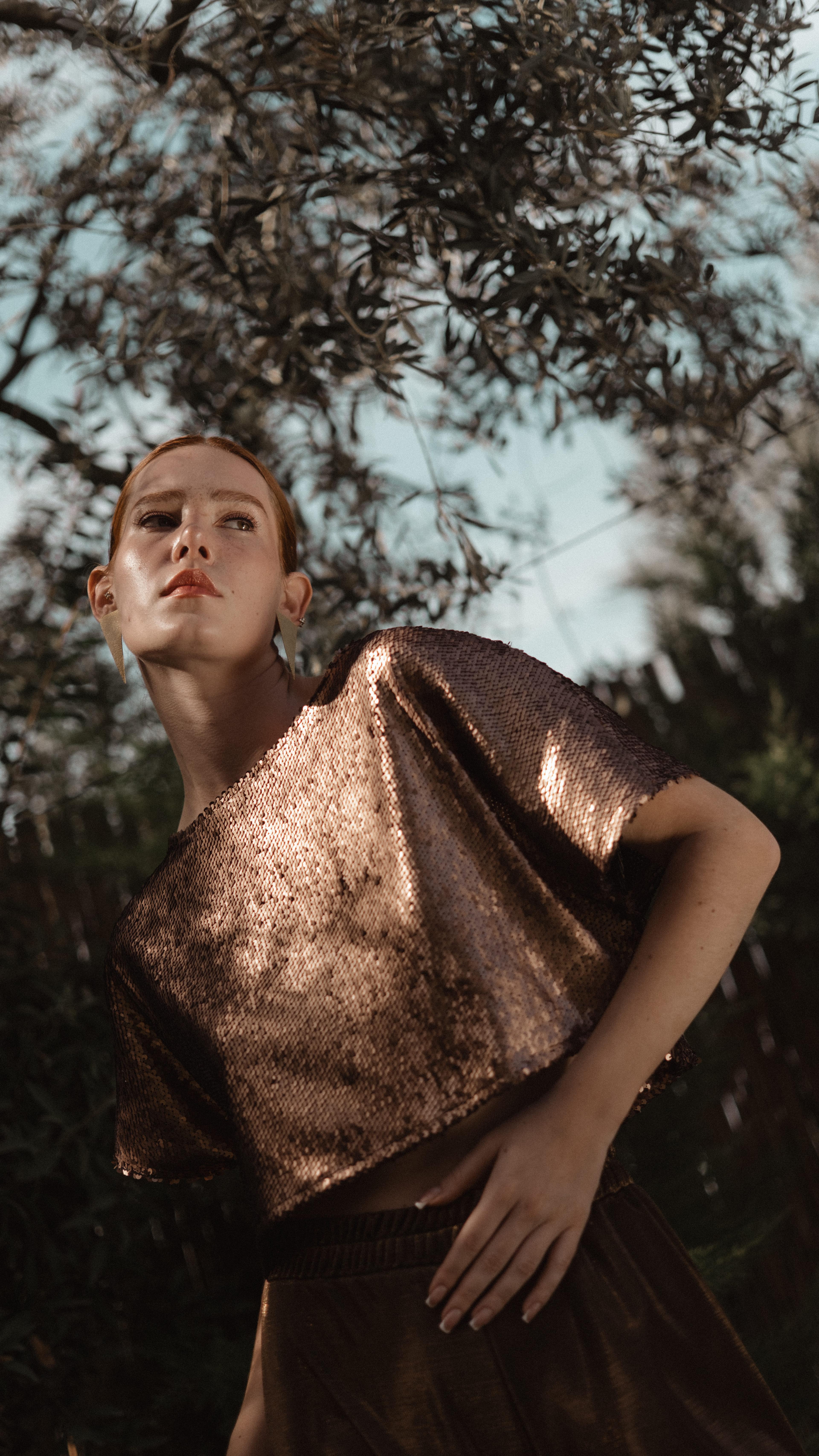 Gold Pullu Payet Bedensiz Crop