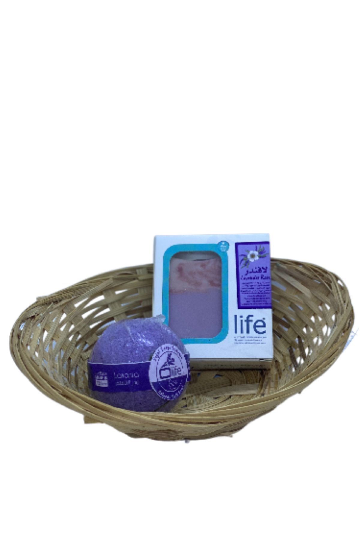 1 lavender scented solid soap (100g) + 1 lavender scented bath ball (100g)