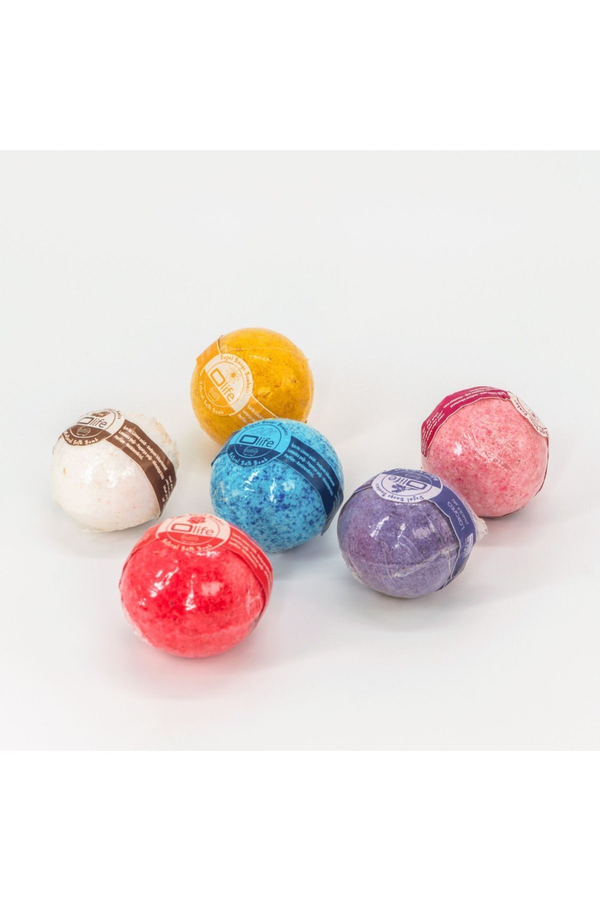 Handmade 6-Pack Mixed Scented Bath Balls 6x100g