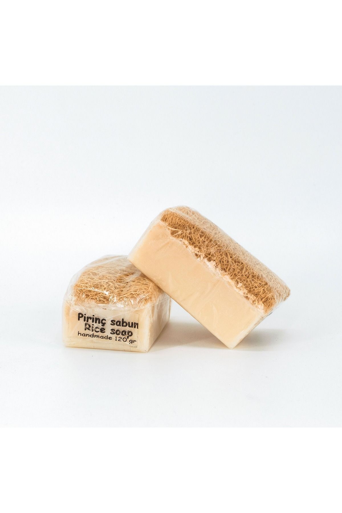 Natural pumpkin fiber rice soap