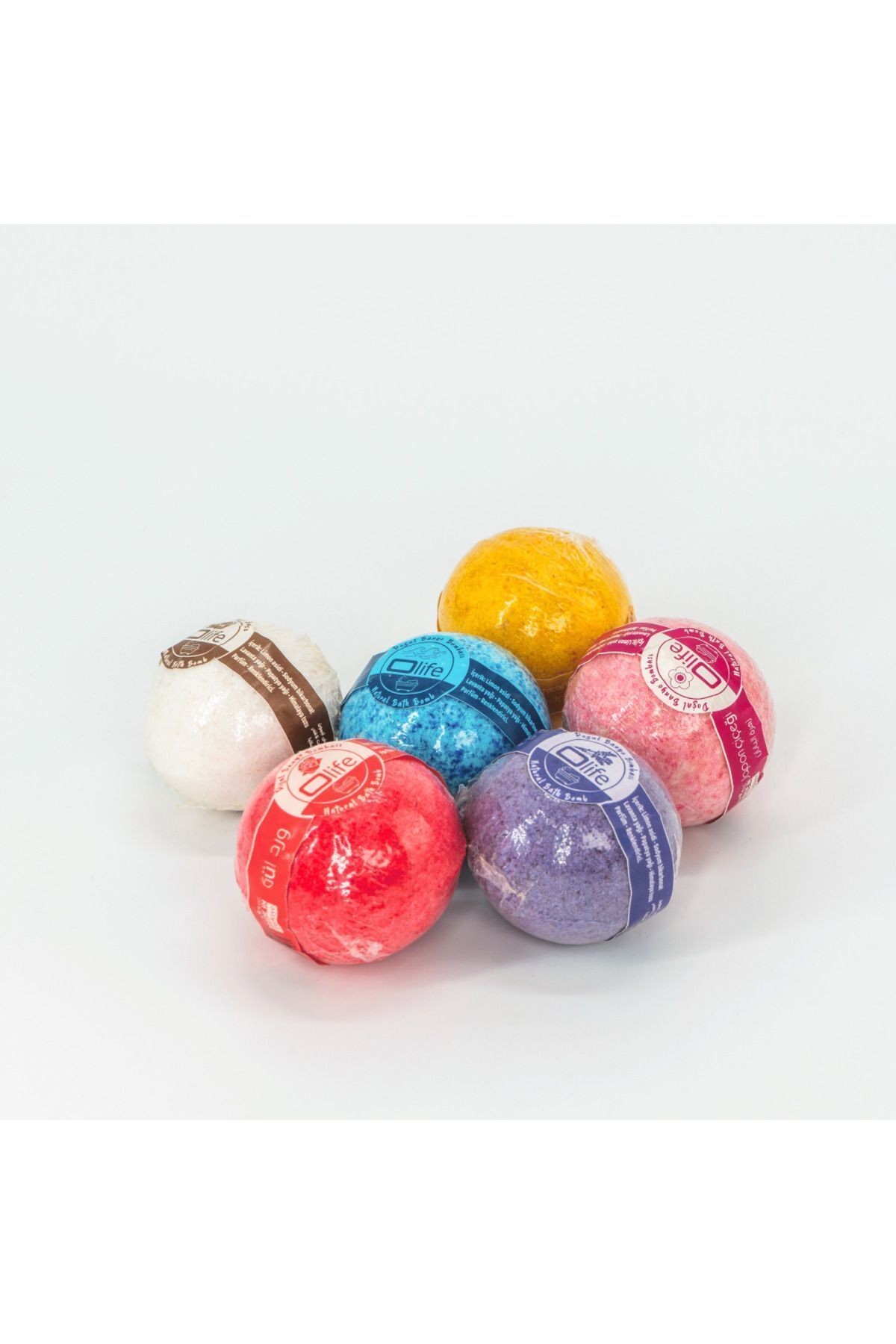 Handmade 6-Pack Mixed Scented Bath Balls 6x100g
