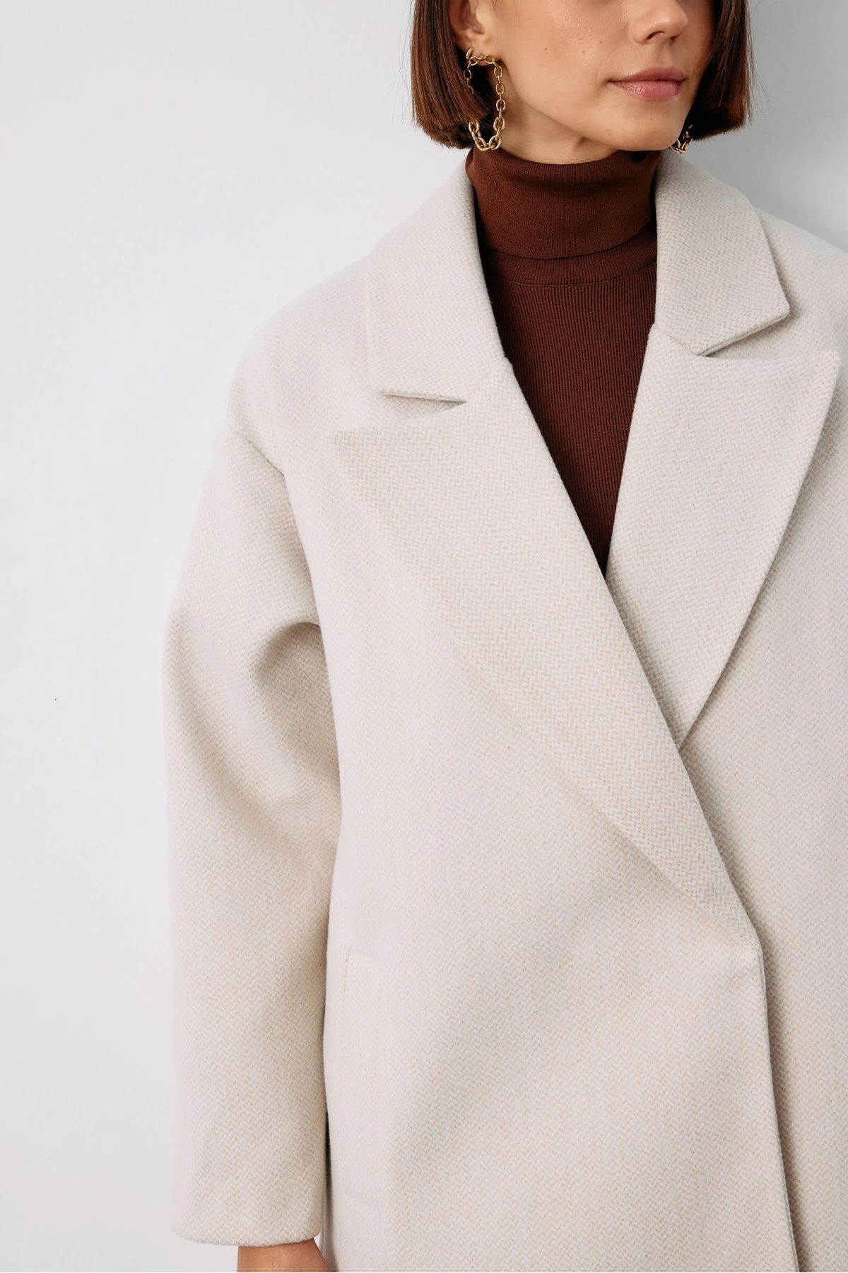 Desenli Kısa Kaban - Taş