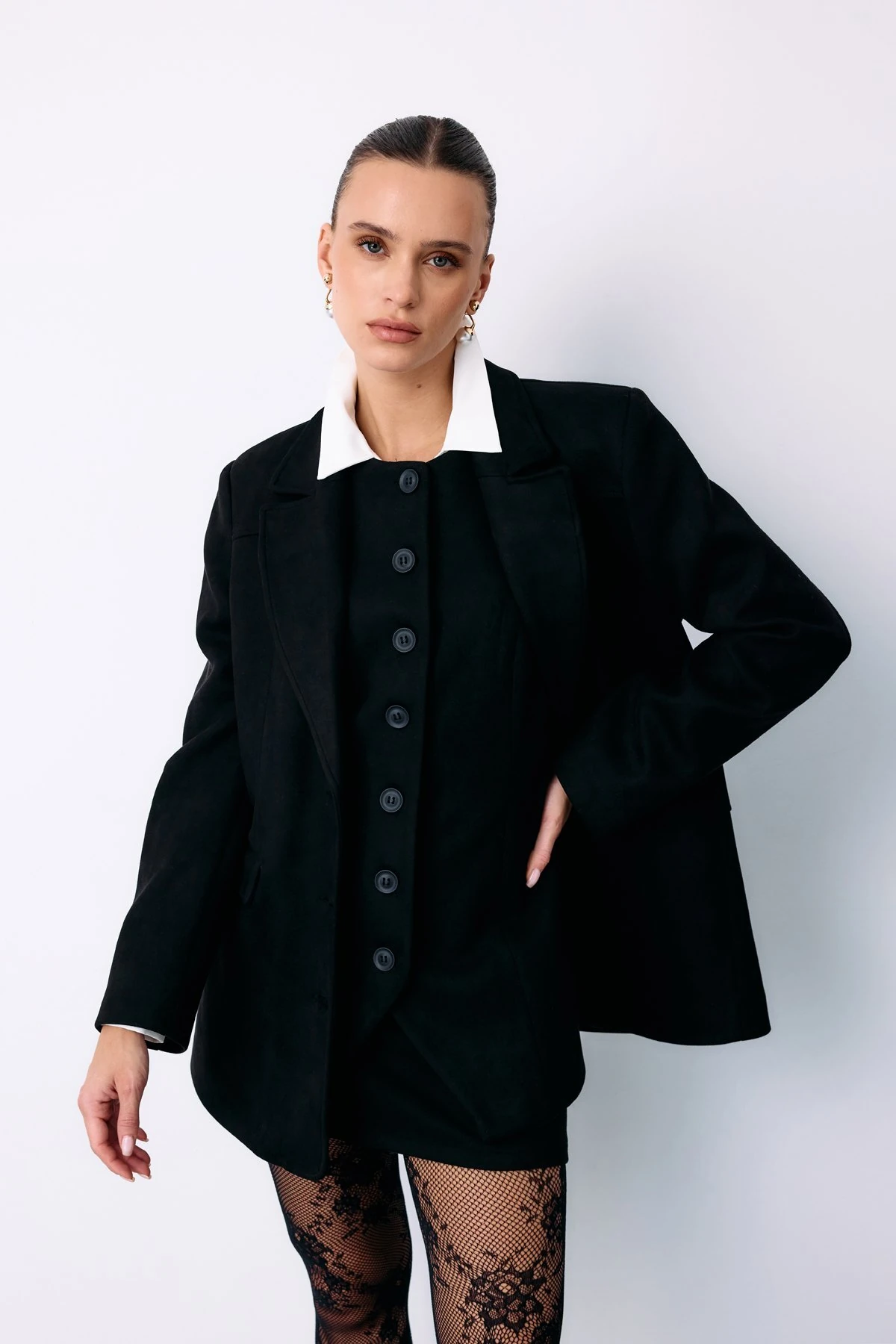 Kısa Süet Etek - SİYAH