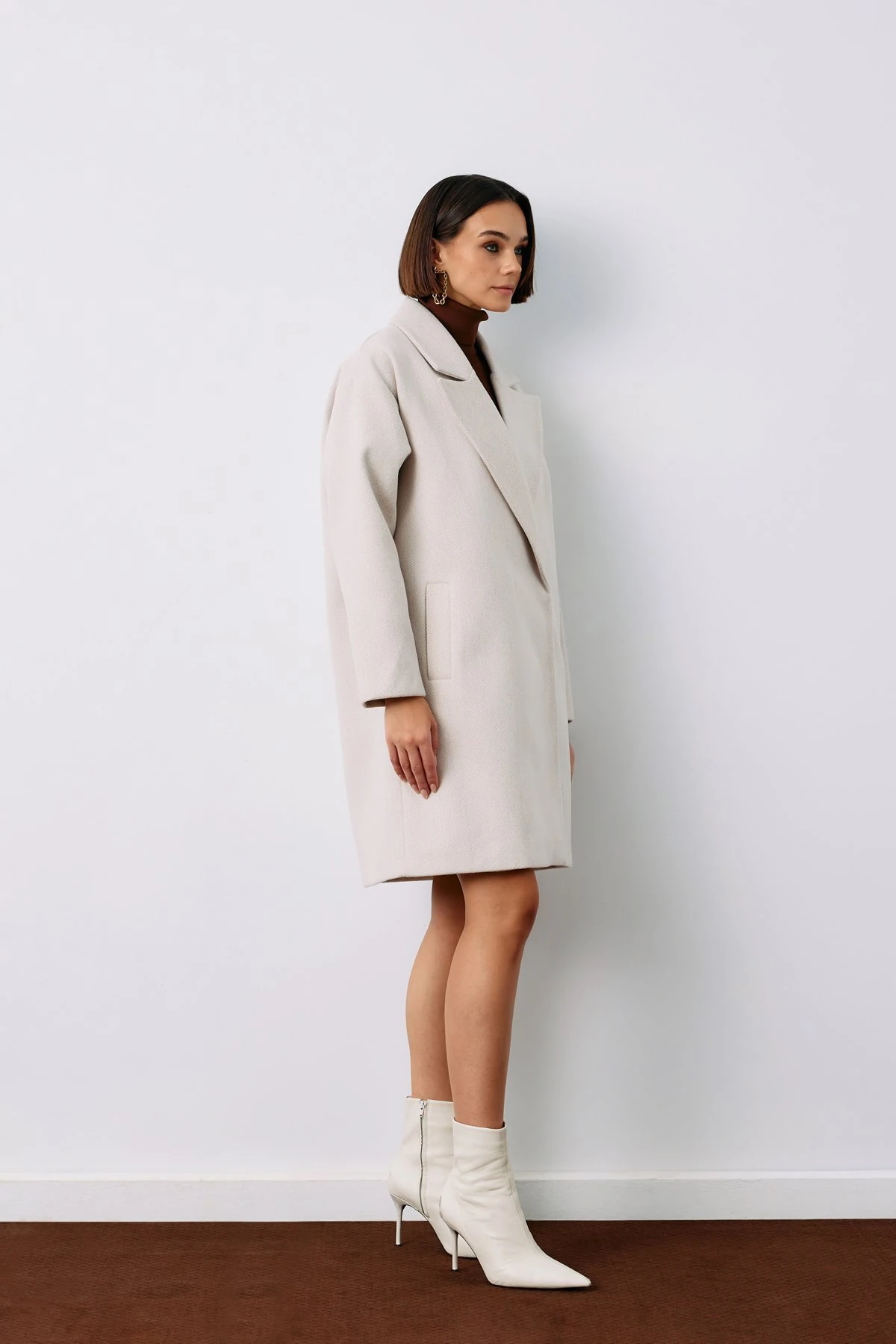 Desenli Kısa Kaban - Taş