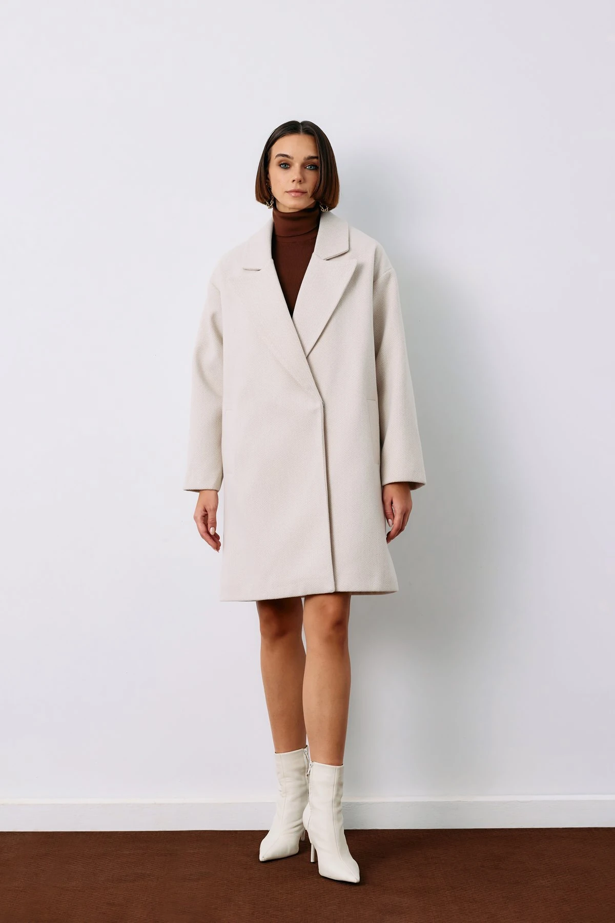 Desenli Kısa Kaban - Taş