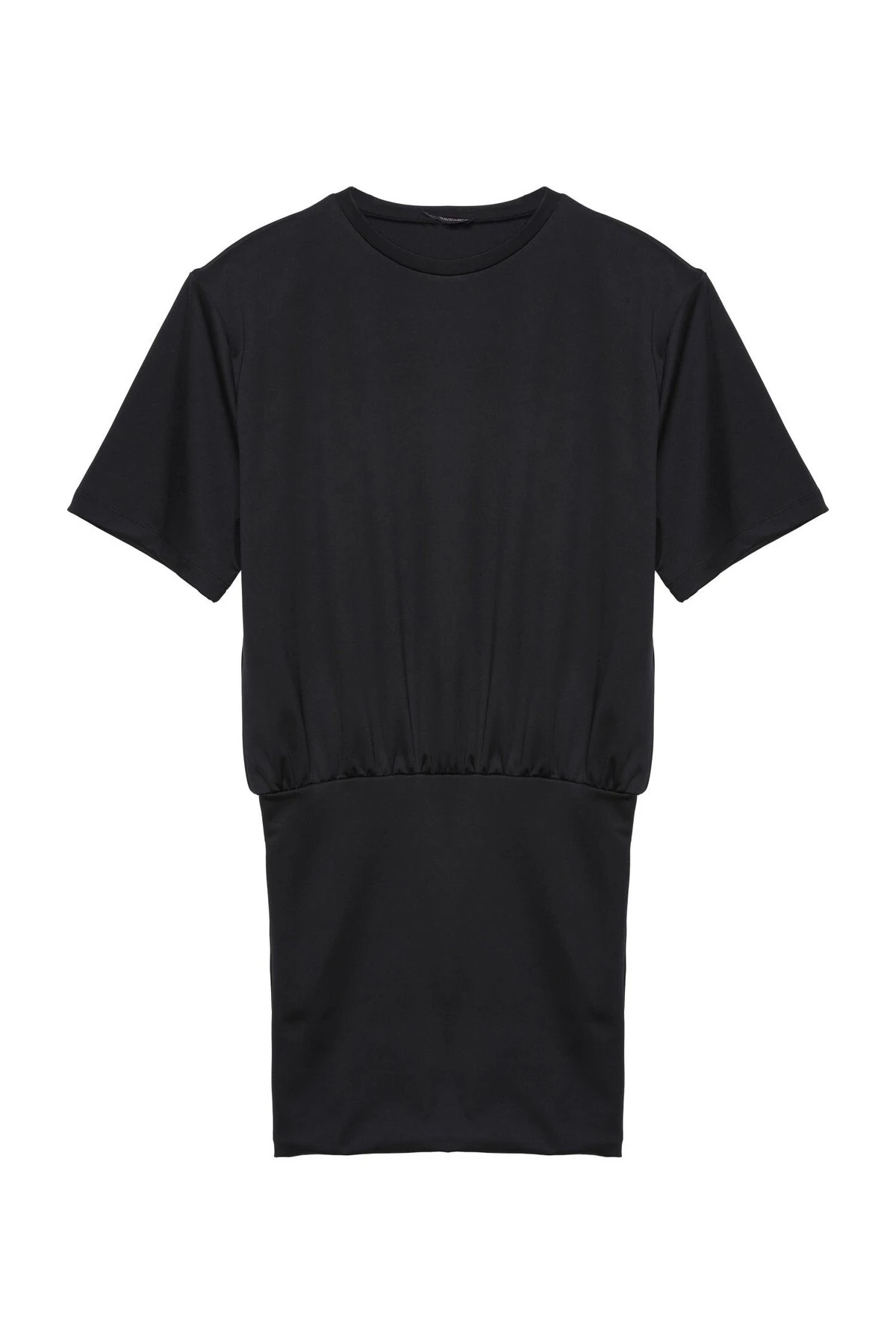 Quzu Vatka Detaylı Elbise Siyah