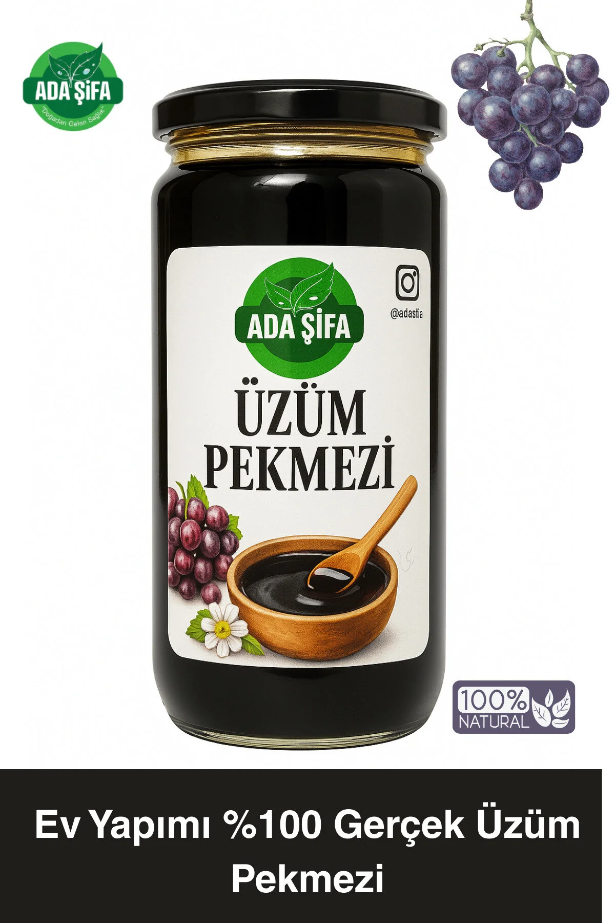 Adaşifa - Ev Yapımı Gerçek Üzüm Pekmezi 600 gr