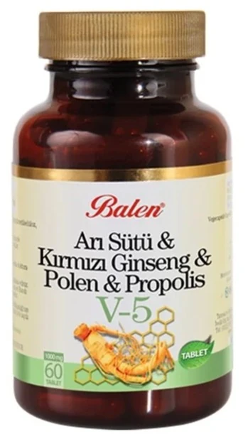 Balen (V5) Arı Sütü& Ginseng& Polen& Propolis Tablet 1015 Mg* 60