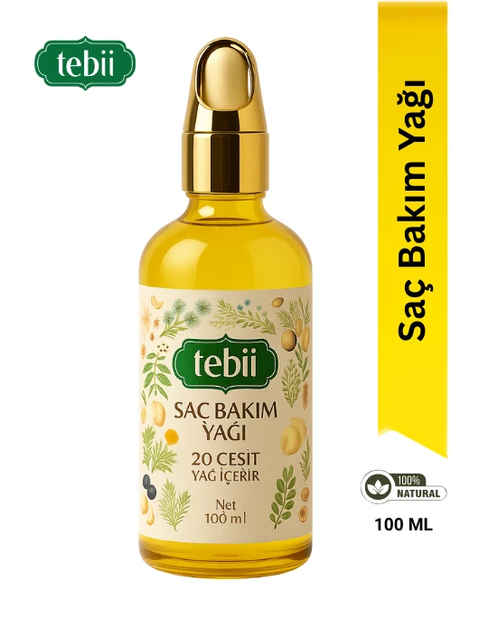 Tebii  Saç Bakım Yağı (20 Farklı Çeşit Yağ Karışımı) Döküülme Karşıtı 100ml