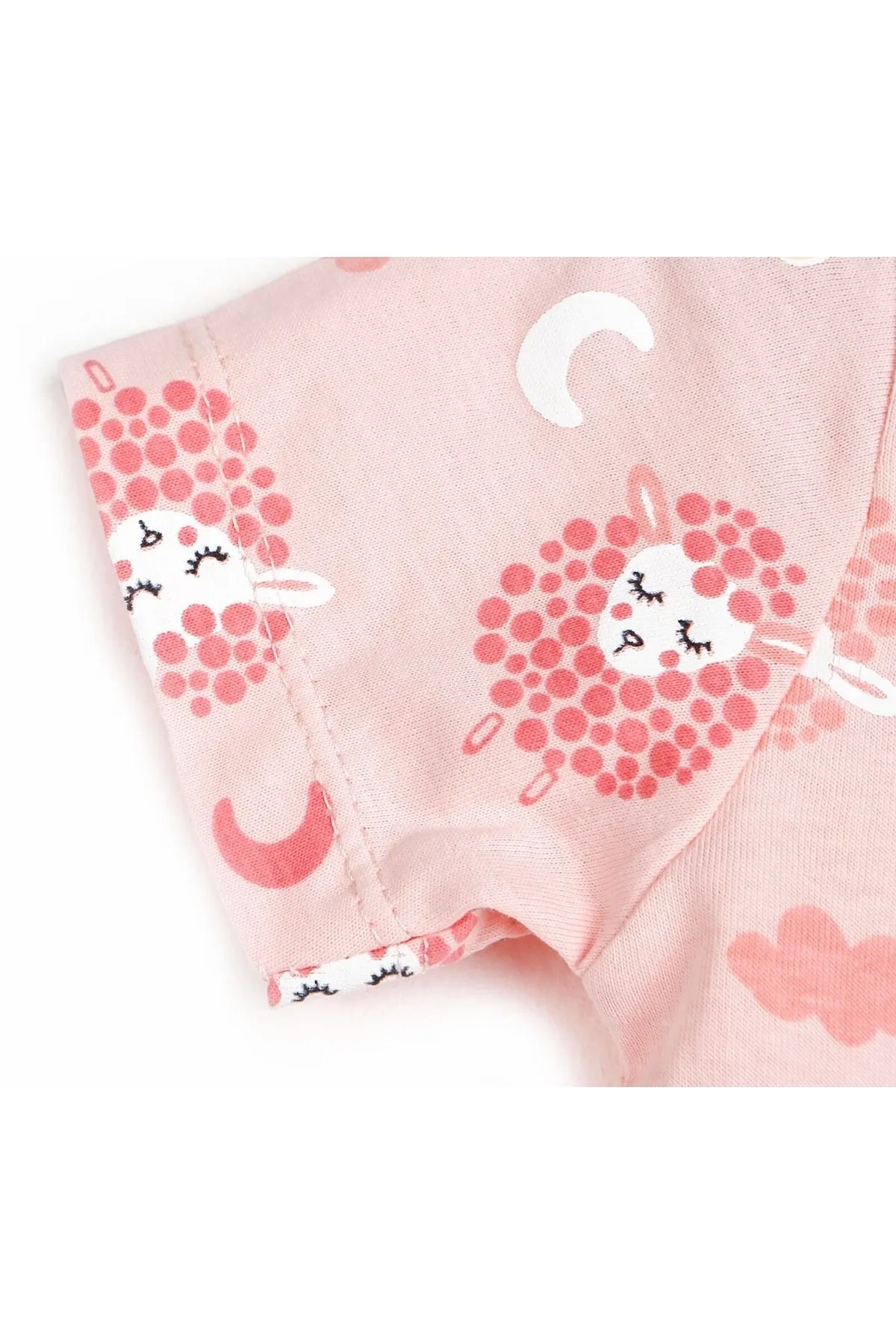 Basic Kız Bebek Baharlık Kısa Kol Çıtçıtlı Pijama Takımı- Deesha