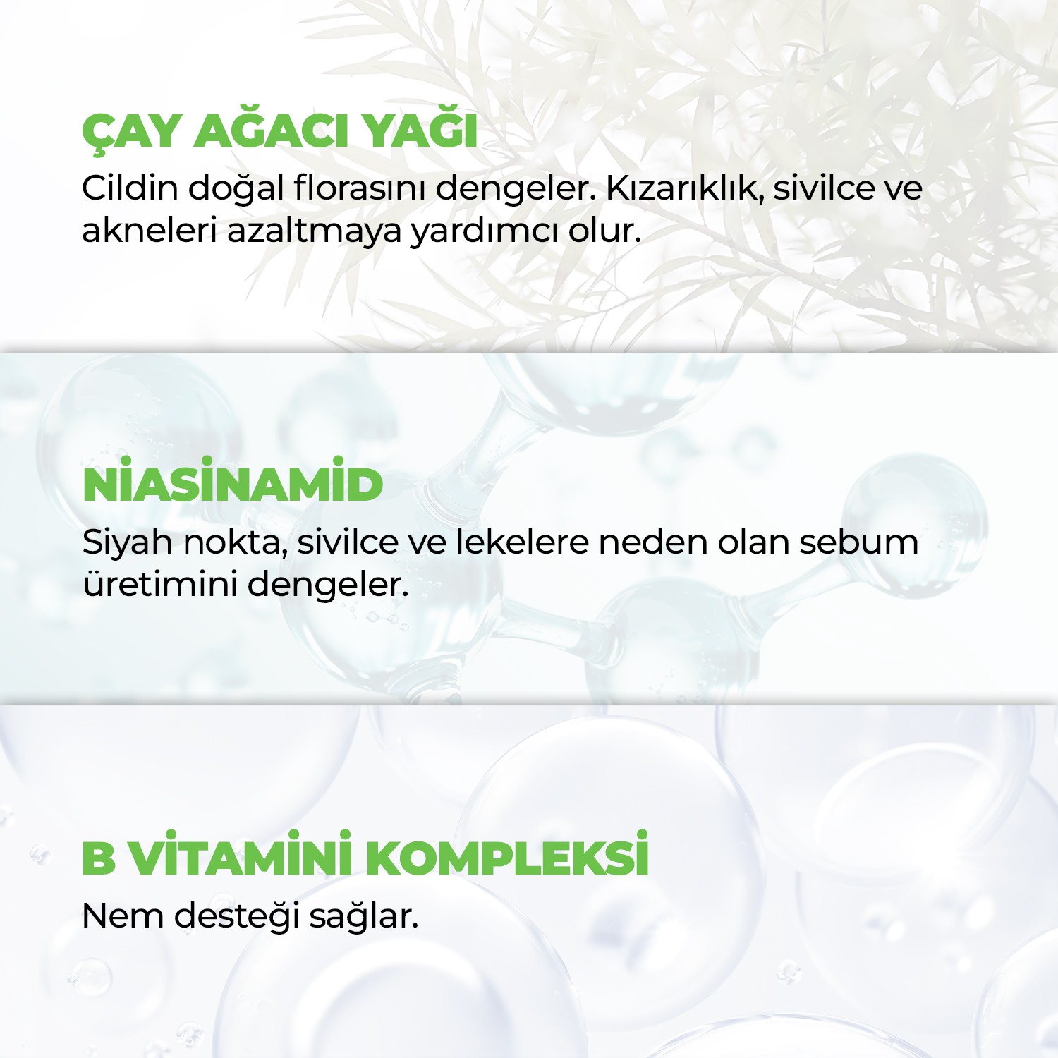 Yoğun Arındırıcı Serum 30 ml (Çay Ağacı Yağı + %5 Niasinamid)