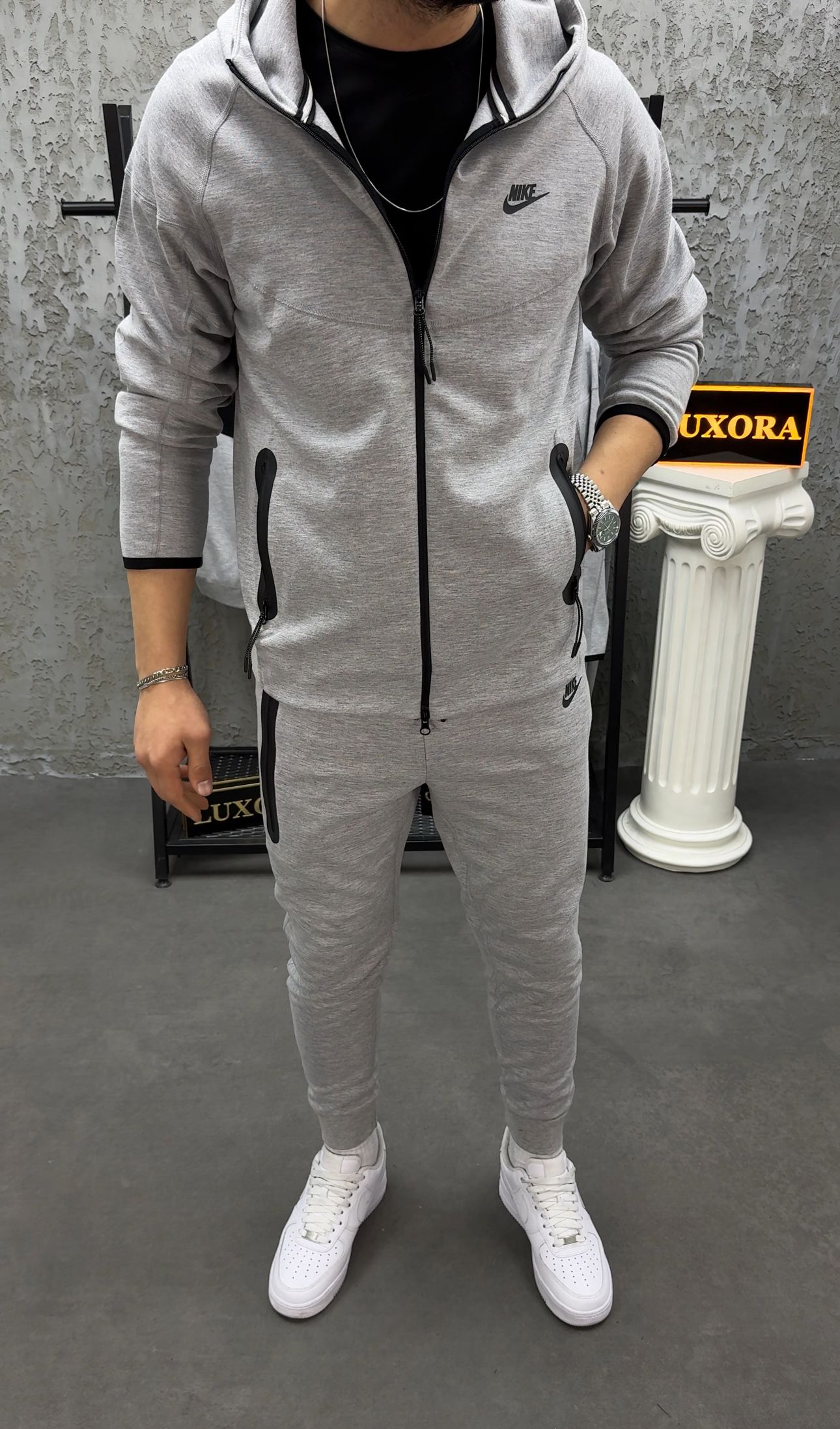 Nike Tech Fleece Gri Eşofman Takımı