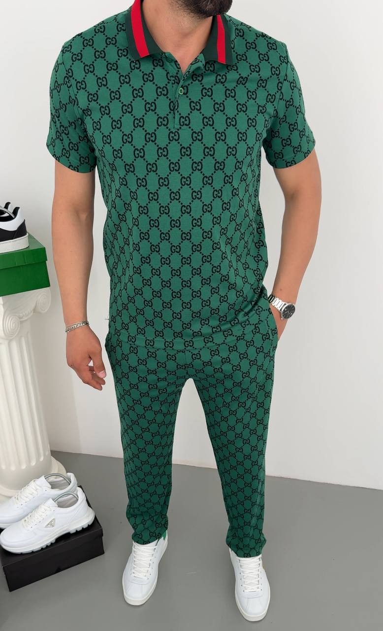 Yeni Sezon Gucci Yeşil Tişört Takım