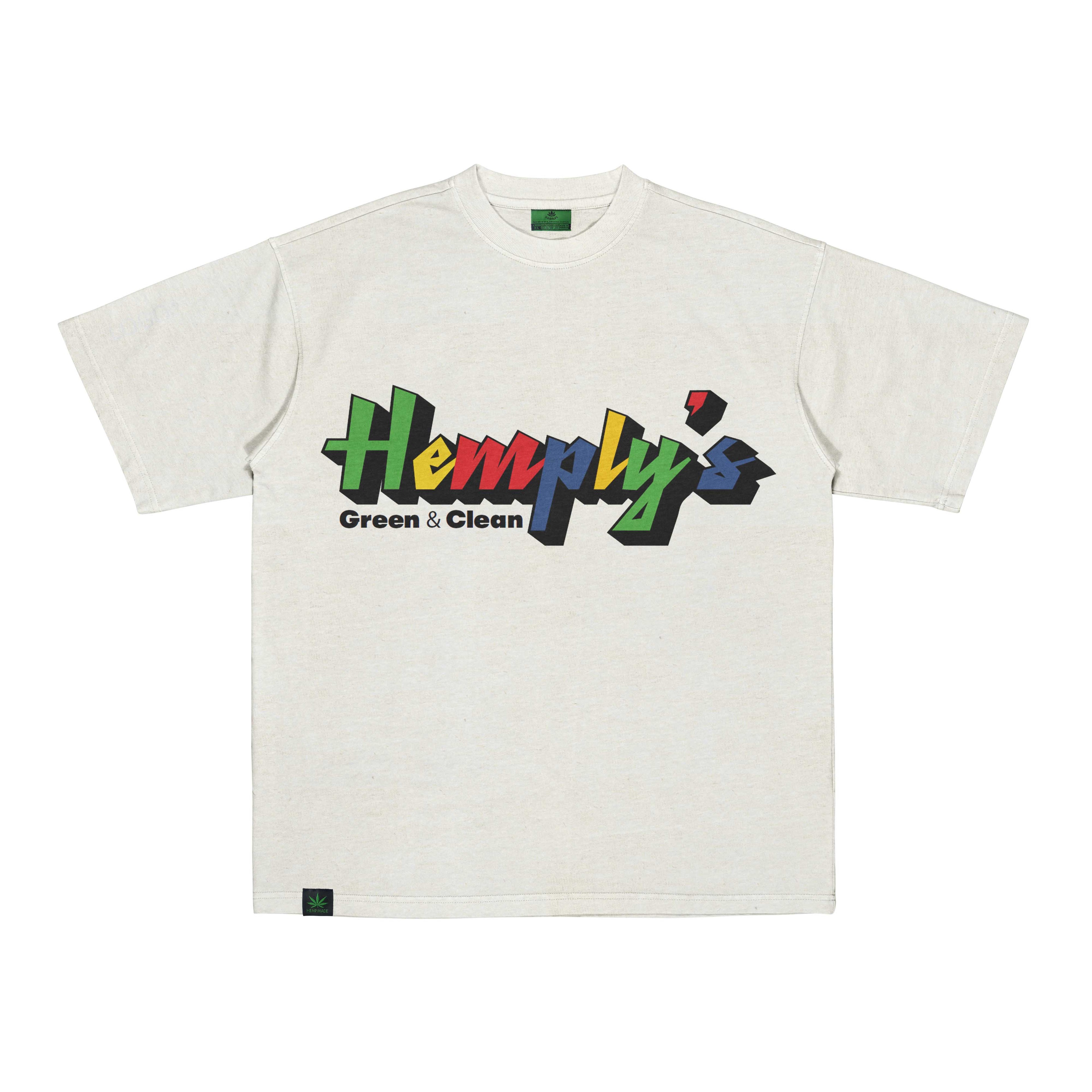 Hemply's Retro Logolu Oversize Kenevir Tişört