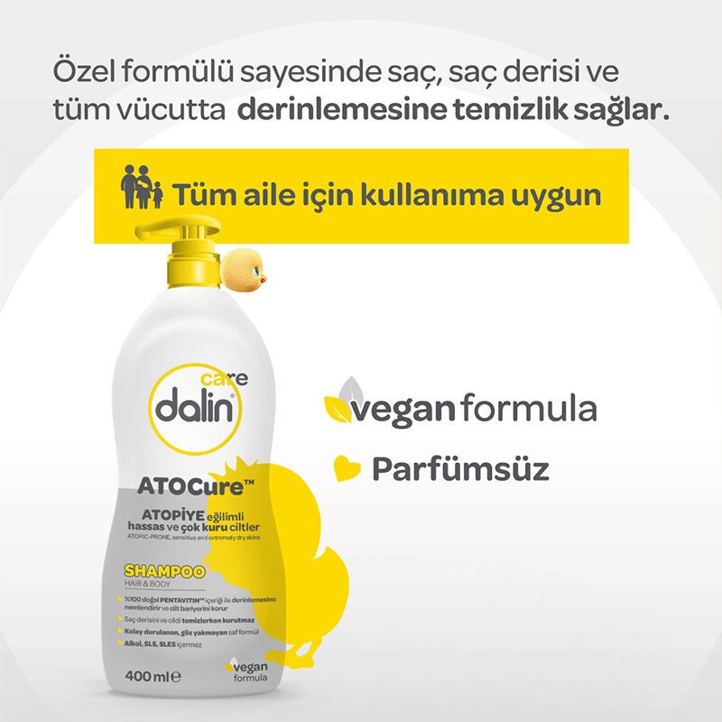 Dalin Care Atoruce Saç ve Vücut Şampuanı 400 ml