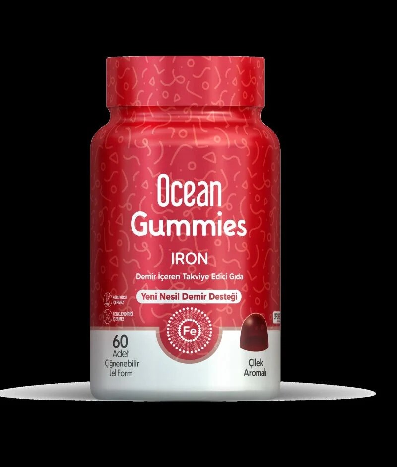 Orzax Ocean Gummies Iron Demir İçeren Takviye Edici Gıda 60 Adet Çİğnenebilir Jel Form