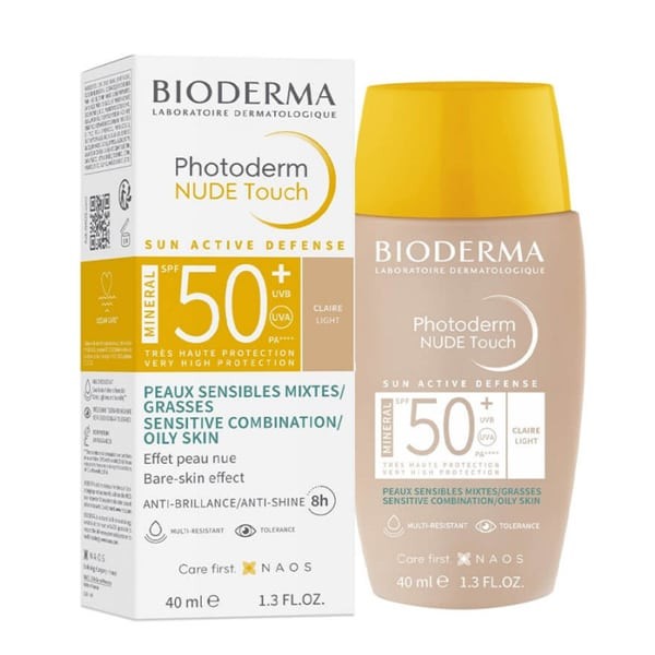 Bioderma Photoderm Nude Touch Mineral SPF50+ Claire Light 40 ml RENKLİ