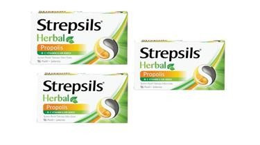 Strepsils Herbal Propolis + C Vitamini İçeren Takviye Edici Gıda 16 Pastil