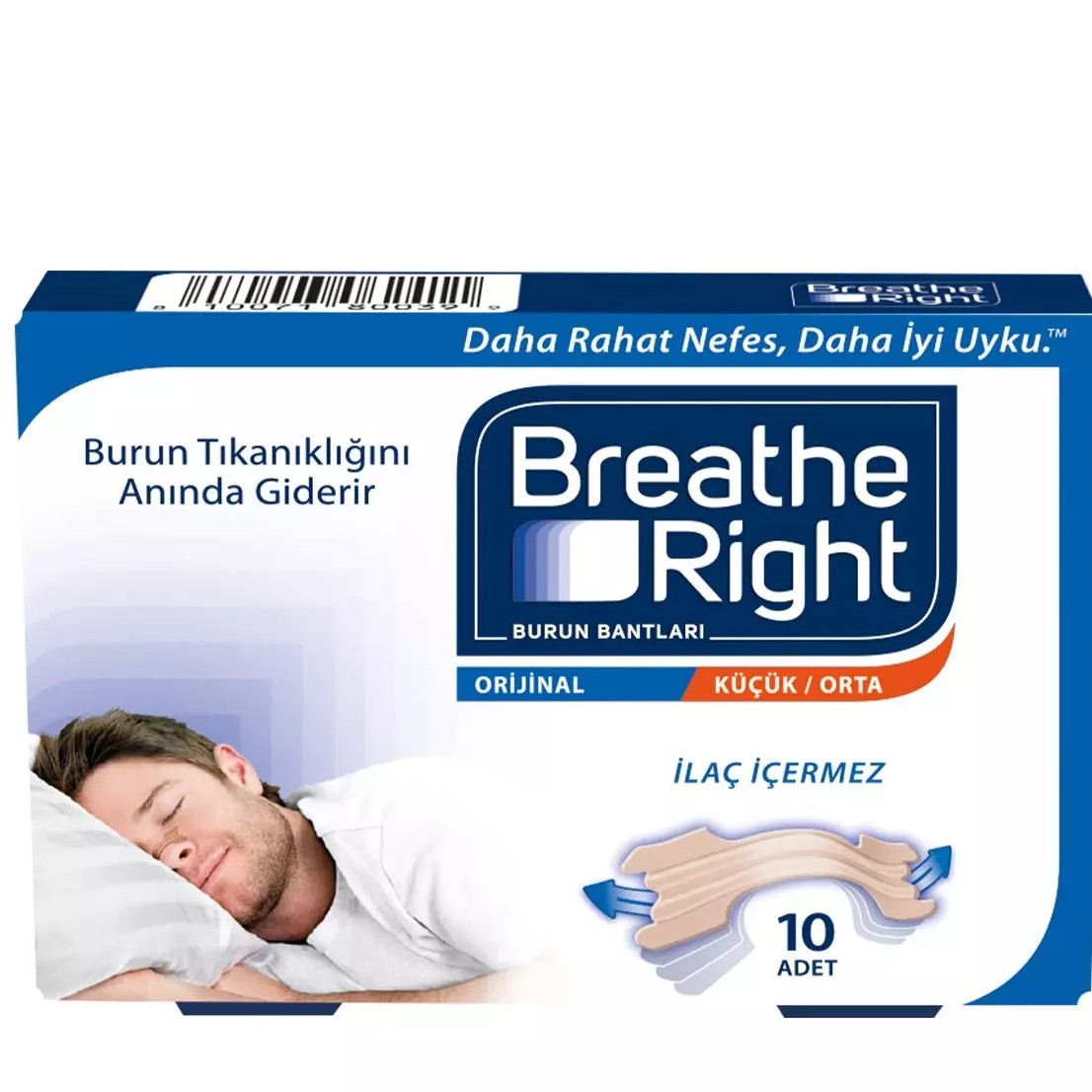 Breathe Right Şeffaf Burun Bandı Küçük/Orta Boy 10 Adet