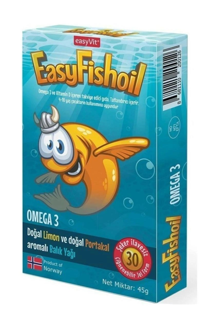 EasyFishoil Omega 3 ve Vitamin D İçeren Takviye Edici Gıda 45 gr