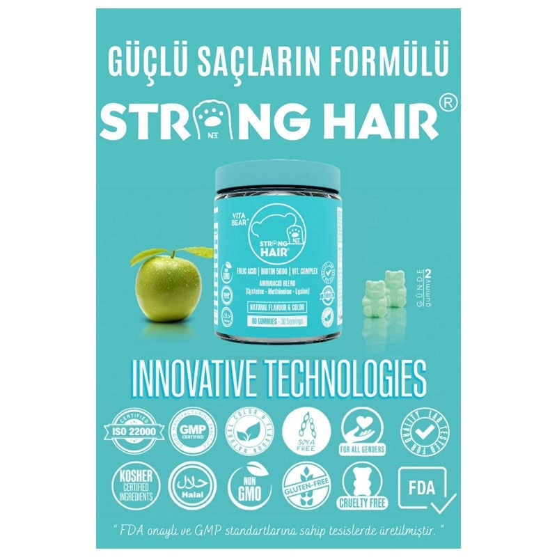 Vita Bear Strong Hair Gummy Vitamin 60 Adet