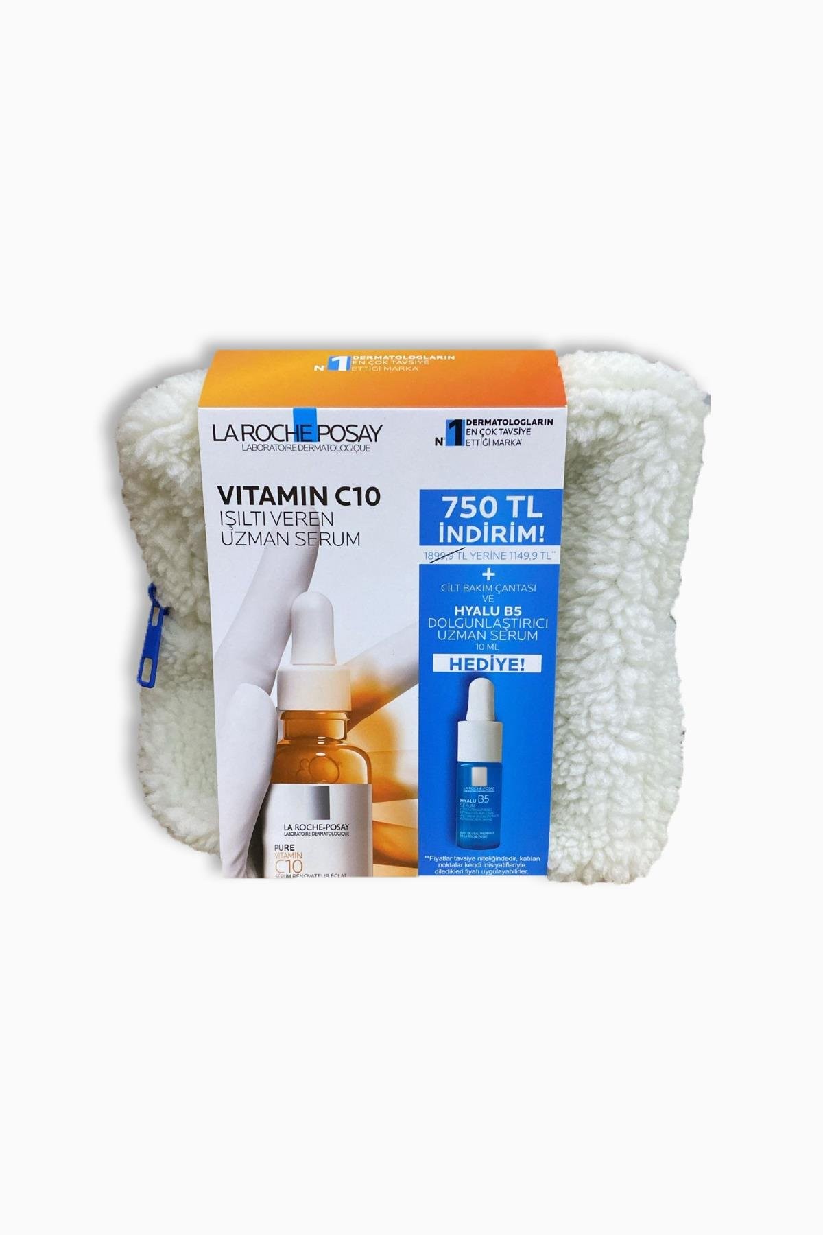 La Roche Posay Pure Vitamin C10 Serum 30 ml+ Hyalu B5 10 ml + Çanta Hediyeli