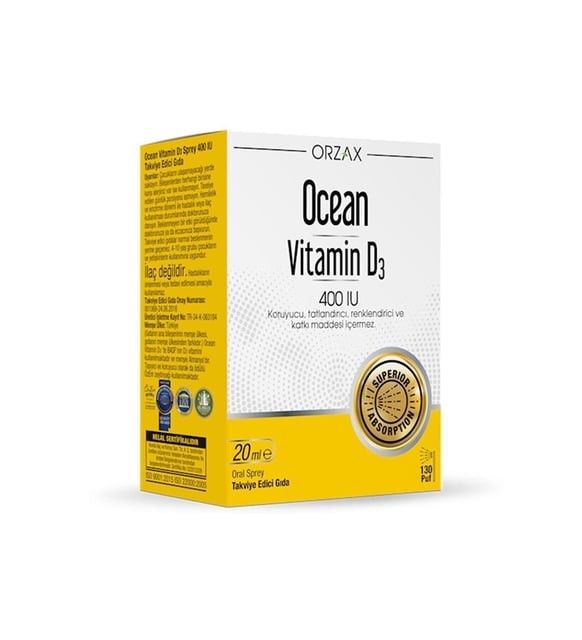 Orzax Ocean Vitamin D3 400 IU Sprey 20ml