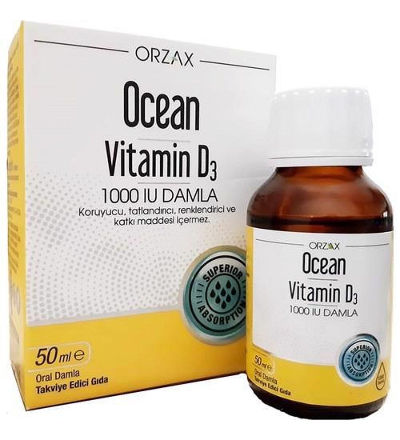 Orzax Ocean Vitamin D3 1000 IU Damla 50 ml