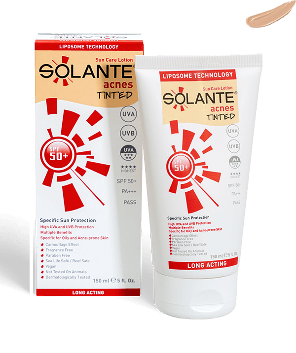 Solante Acnes Tinted SPF50+ Güneş Losyonu 150 ml