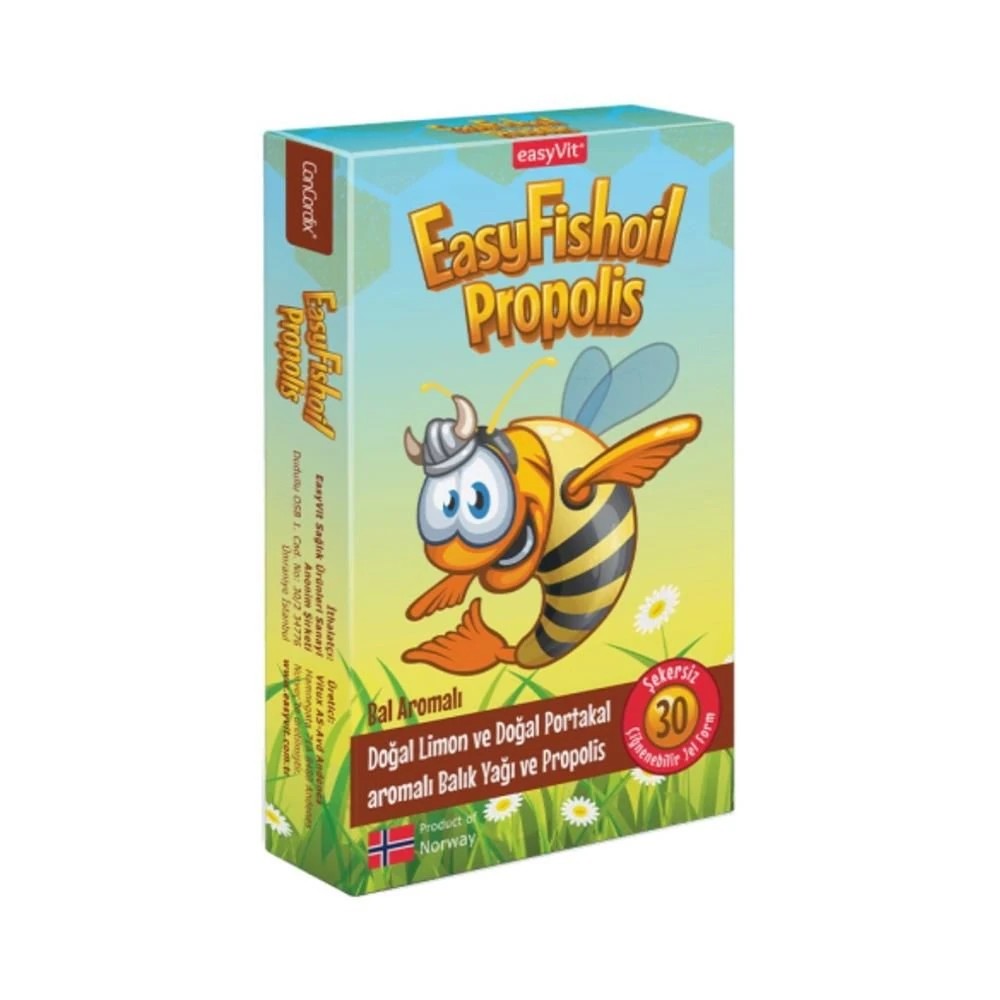 Easy Fish Oil Propolis 30 Çiğnenebilir Jel - Bal Aromalı