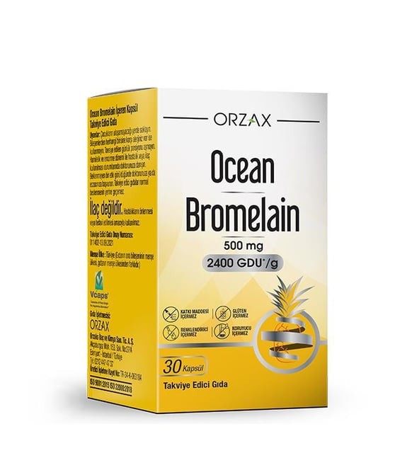 Orzax Ocean Bromelain 30 Kapsül