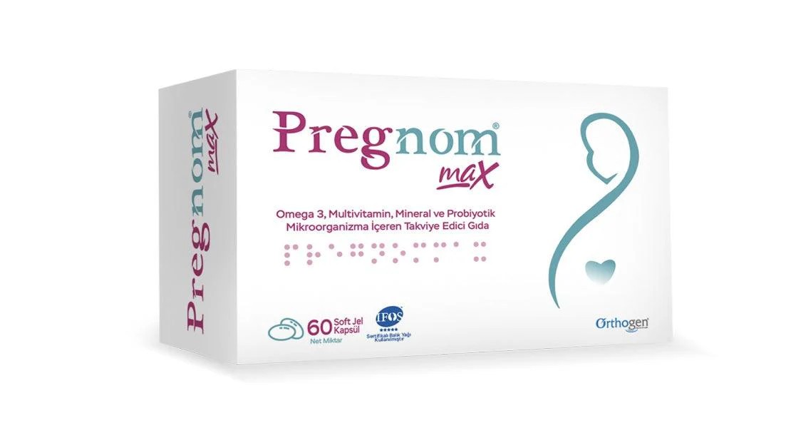 Pregnom Max Omega Multivitamin Mineral Probiyotik  60 Soft Jel Kapsül