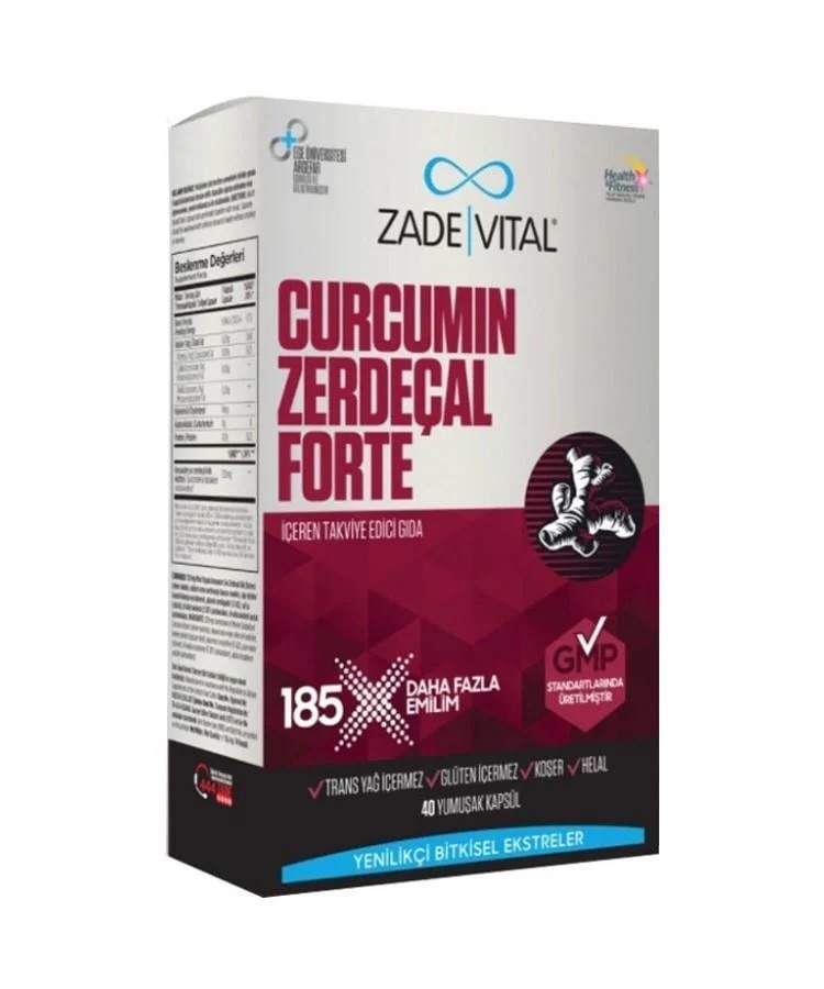 Zade Vital Curcumin Zerdeçal Forte 40 Kapsül