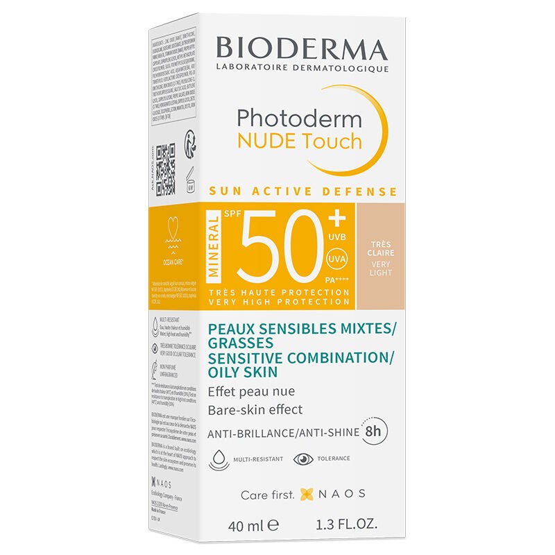 Bioderma Photoderm Nude Touch Mineral SPF50+ Very Light 40 ml RENKLİ