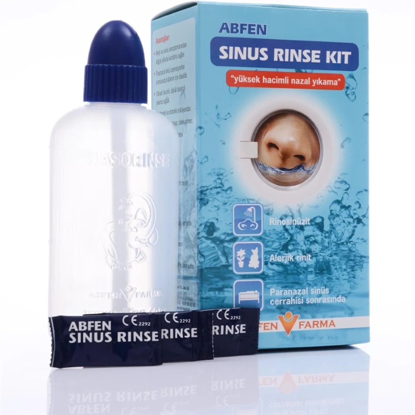 Abfen Sinus Rinse Kit 25x240 ml Yüksek Hacimli Nazal Yıkama