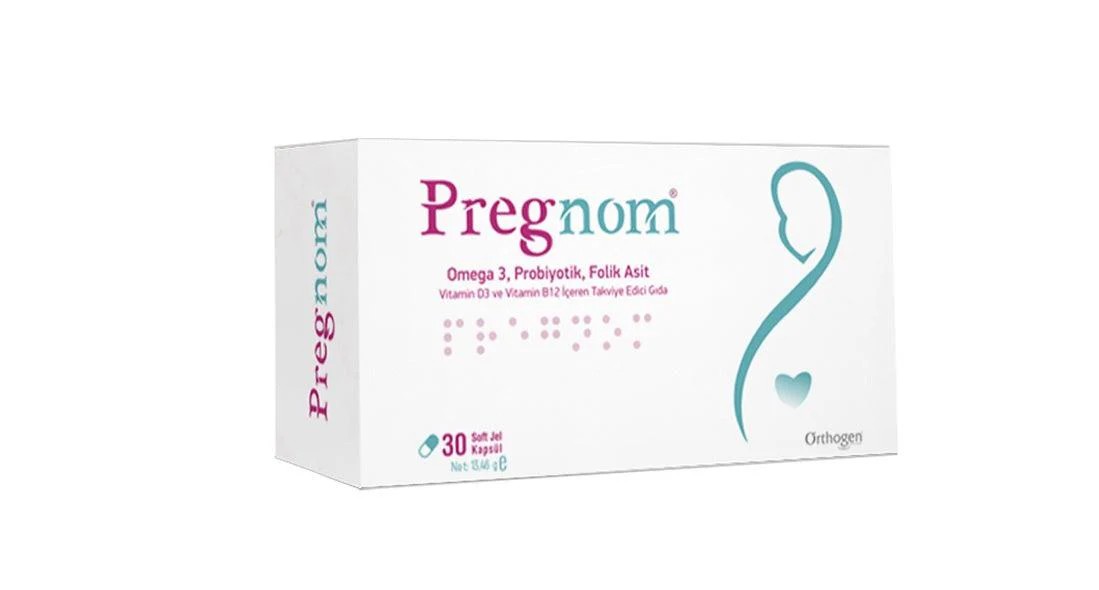 Pregnom Omega 3 Probiyotik Folik Asit 30 Yumuşak Jel Kapsül