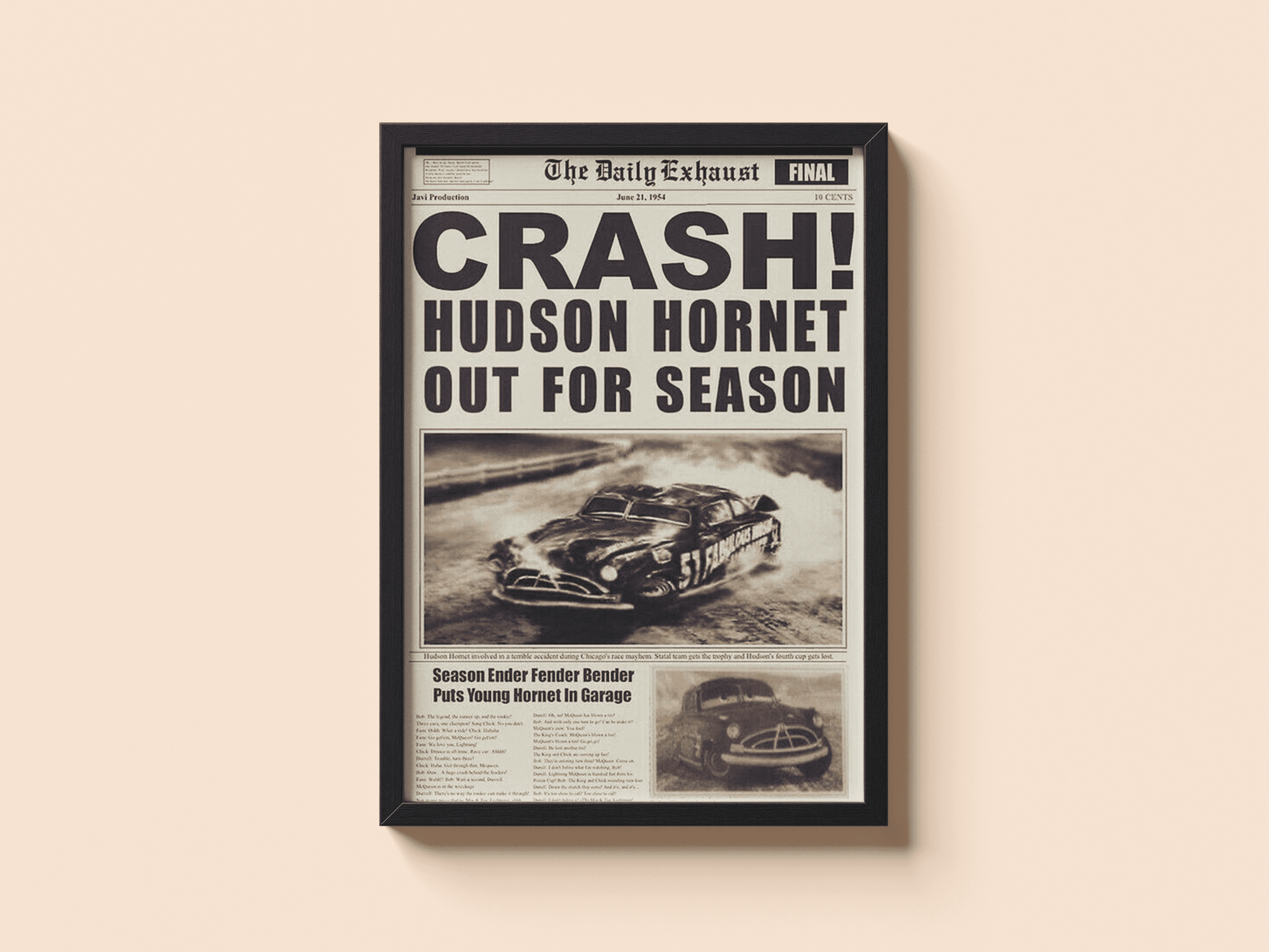 Hudson Hornet Crash Cars Film Poster