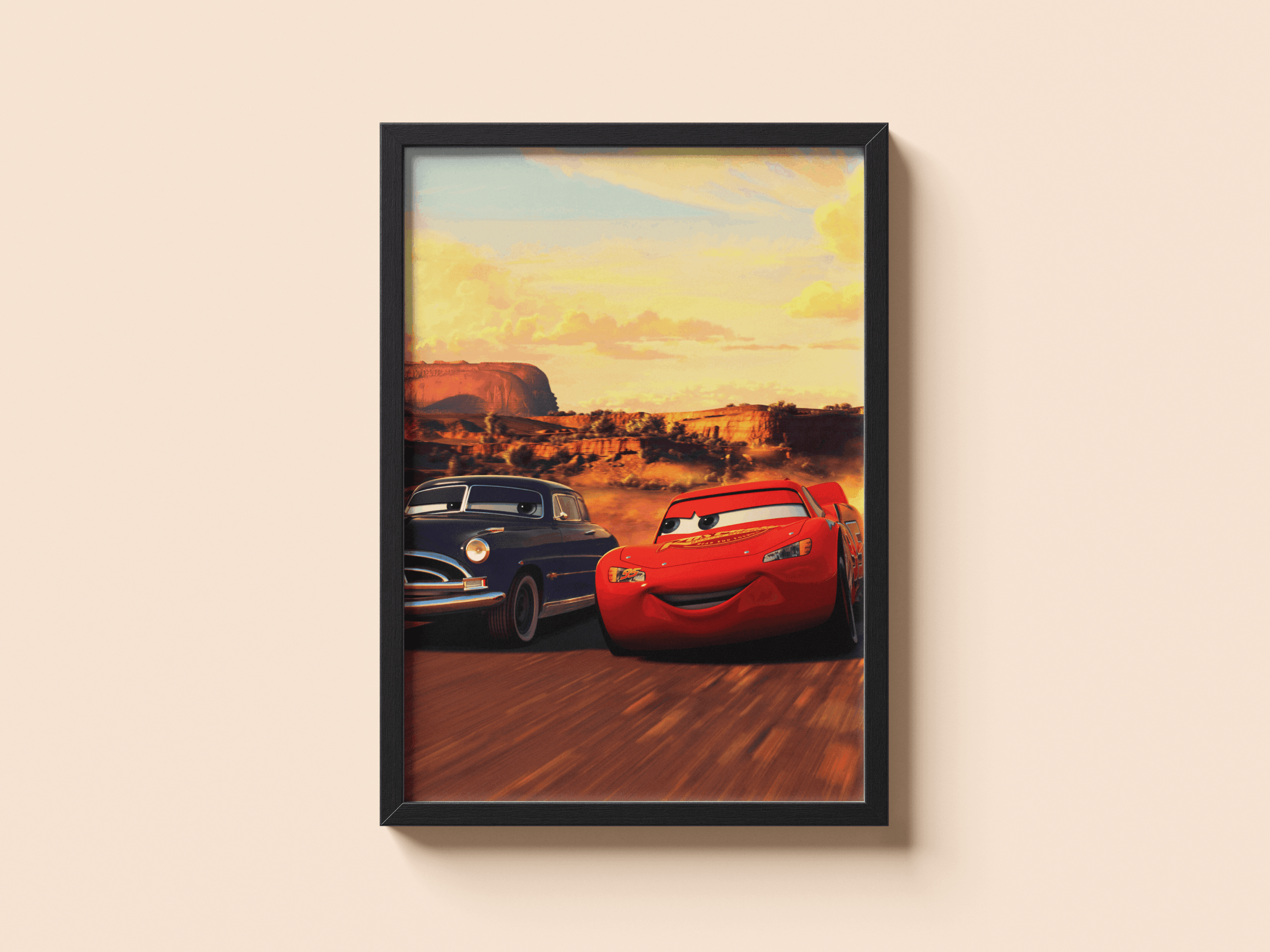 McQueen & Hudson Hornet Cars Film Poster 
