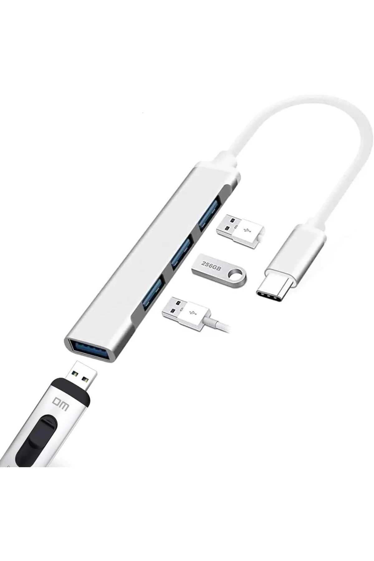 Type-c To USB Hub 4 Port Çoklayıcı Macbook İle Uyumlu Çoğaltıcı Adaptör