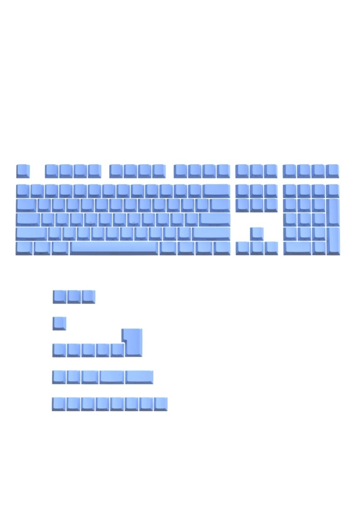 131 Tuş Keycaps ABS Tuş Takımı Yan Tuş Harf Mekanik Klavye Keycaps