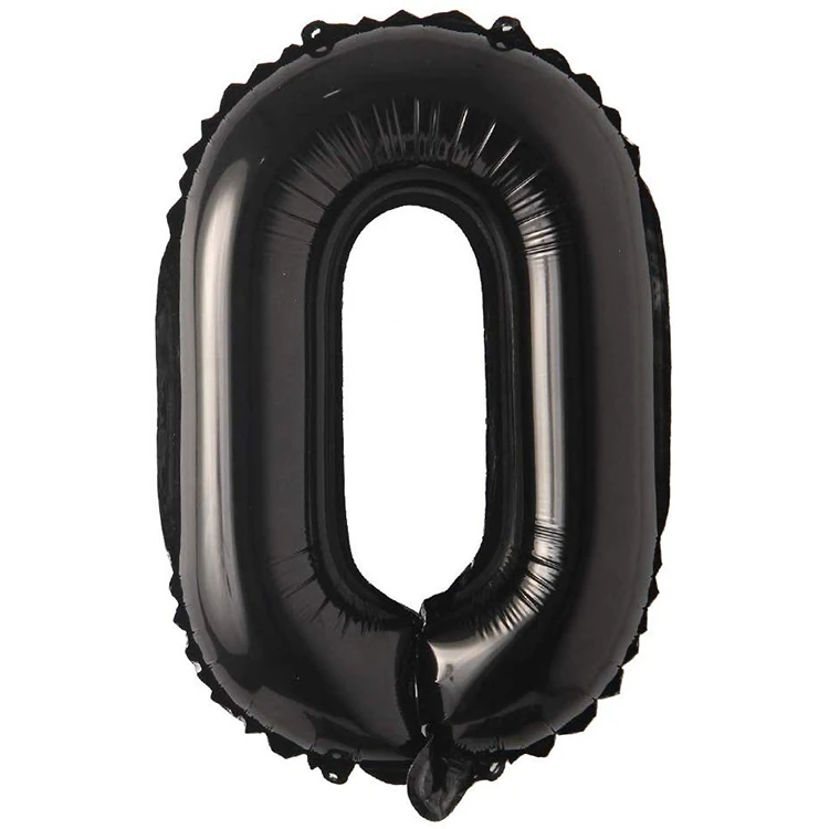 0 Siyah Rakam Folyo Balon 34 İnç